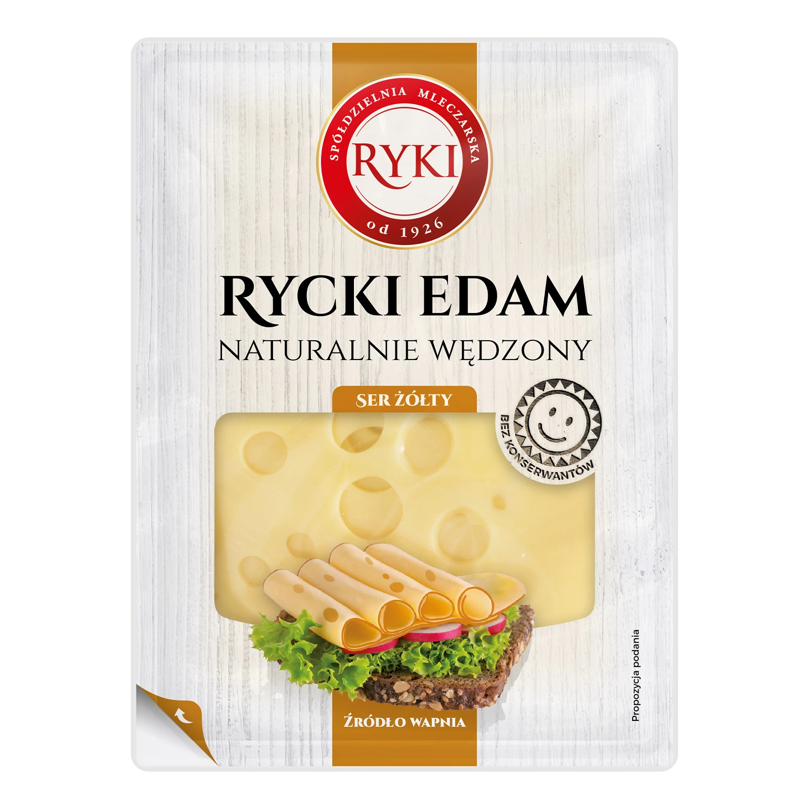 Сир Ryki 135г 45% Єдам копчений Фото №:1
