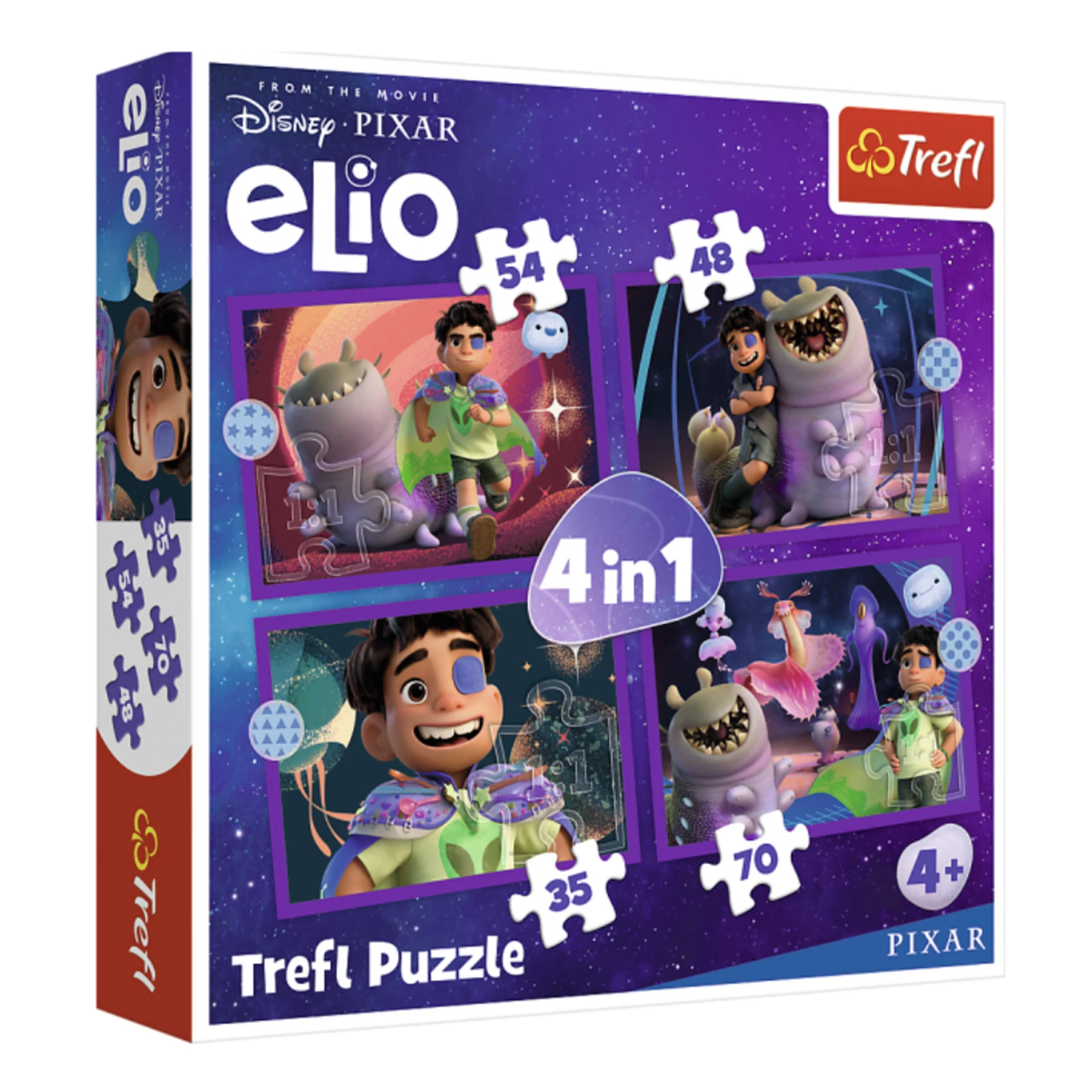 Пазли Trefl 4in1 Disney Elio Позаземні місії 35,48,54,70елементів Фото №:1