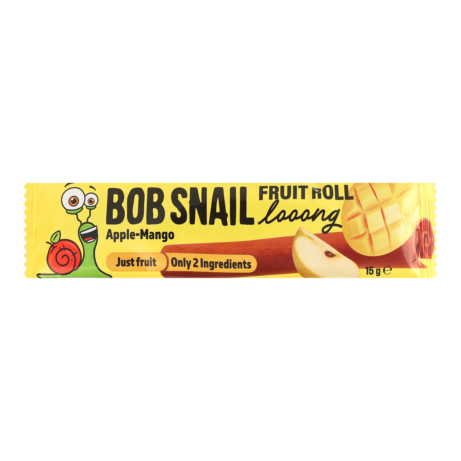 Цукерка Bob Snail Fruit roll фруктова натуральна Яблучно-мангова дооовга 15г