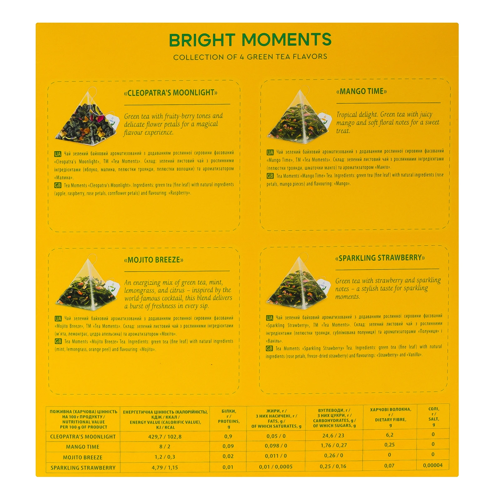 Чай Tea Moments Bright moments Асорті у пірамідках 32х1.7г Фото №:2