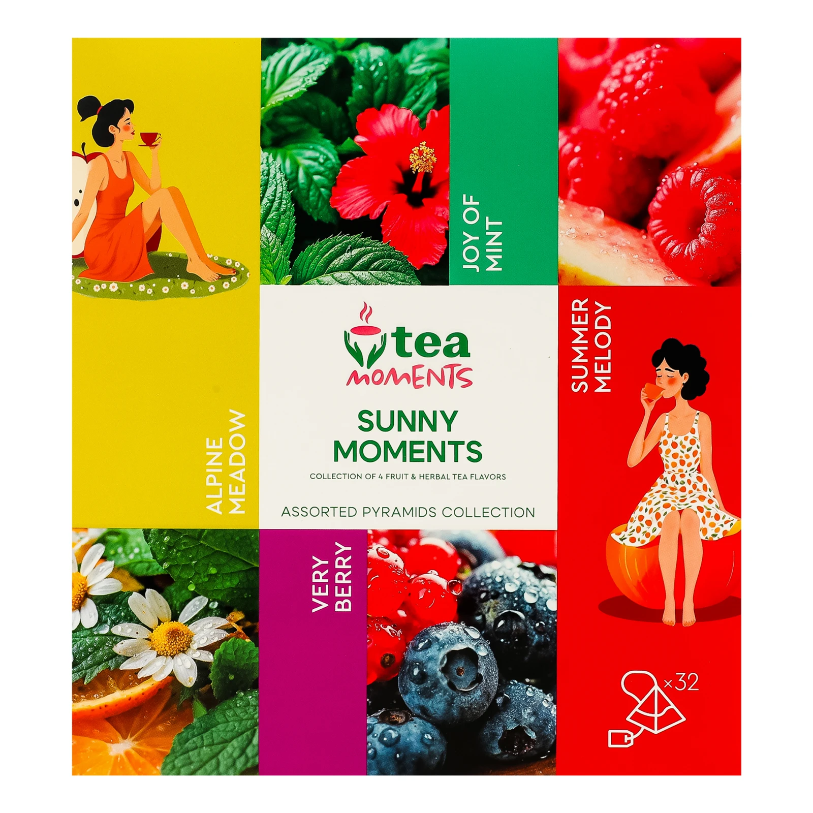 Чай Tea Moments Sunny moments Асорті у пірамідках 32х1.7г