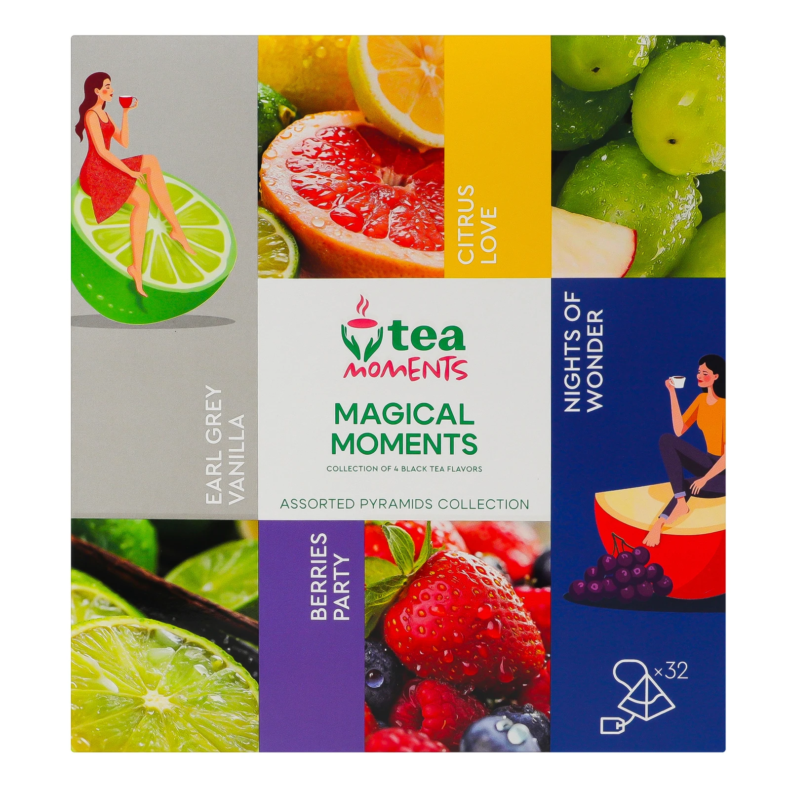 Чай Tea Moments Magical moments Асорті у пірамідках 32х1.7г Фото №:1
