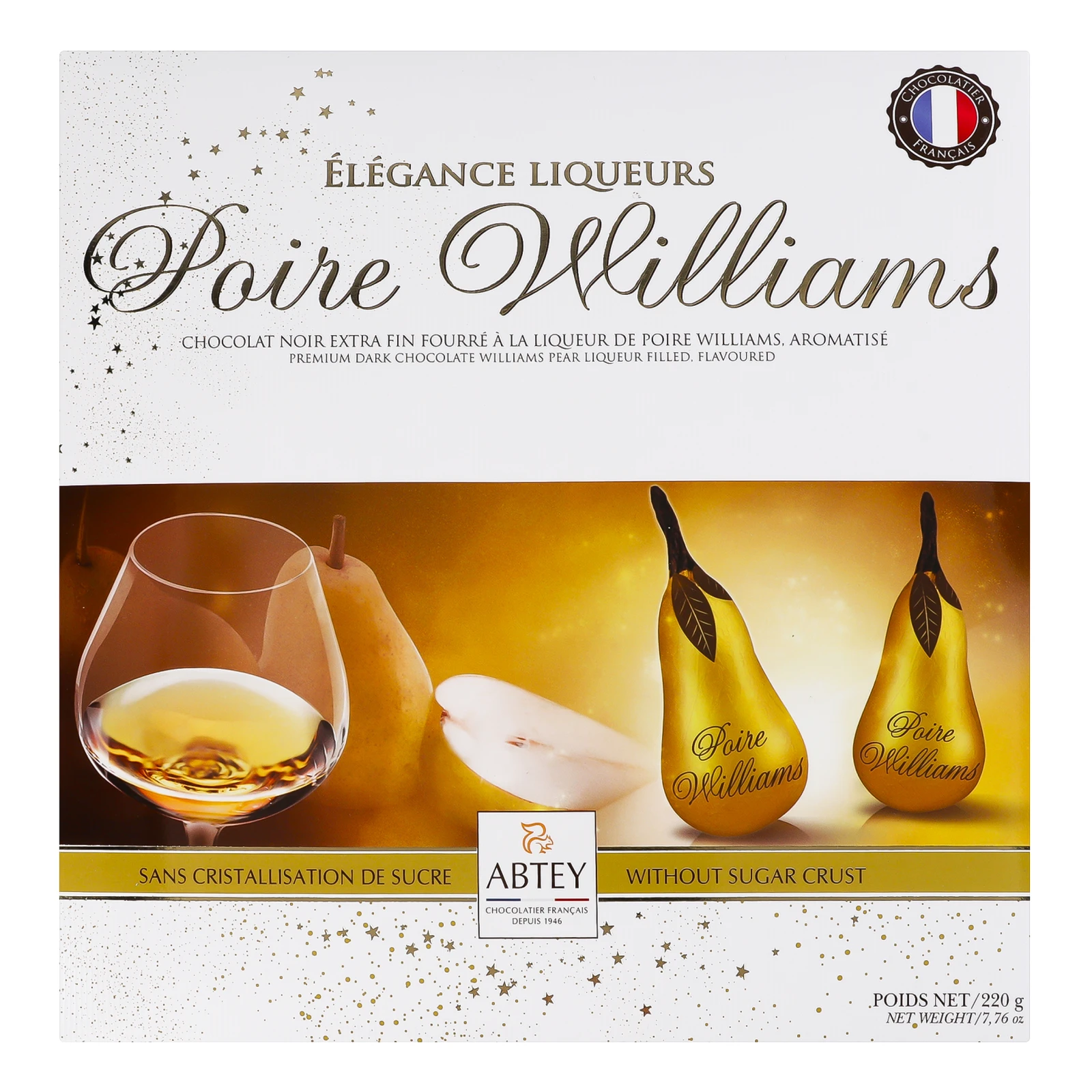 Цукерки Abtey Poire William Elegance Liqueur Chocolate бренді з грушею 220 г Фото №:1