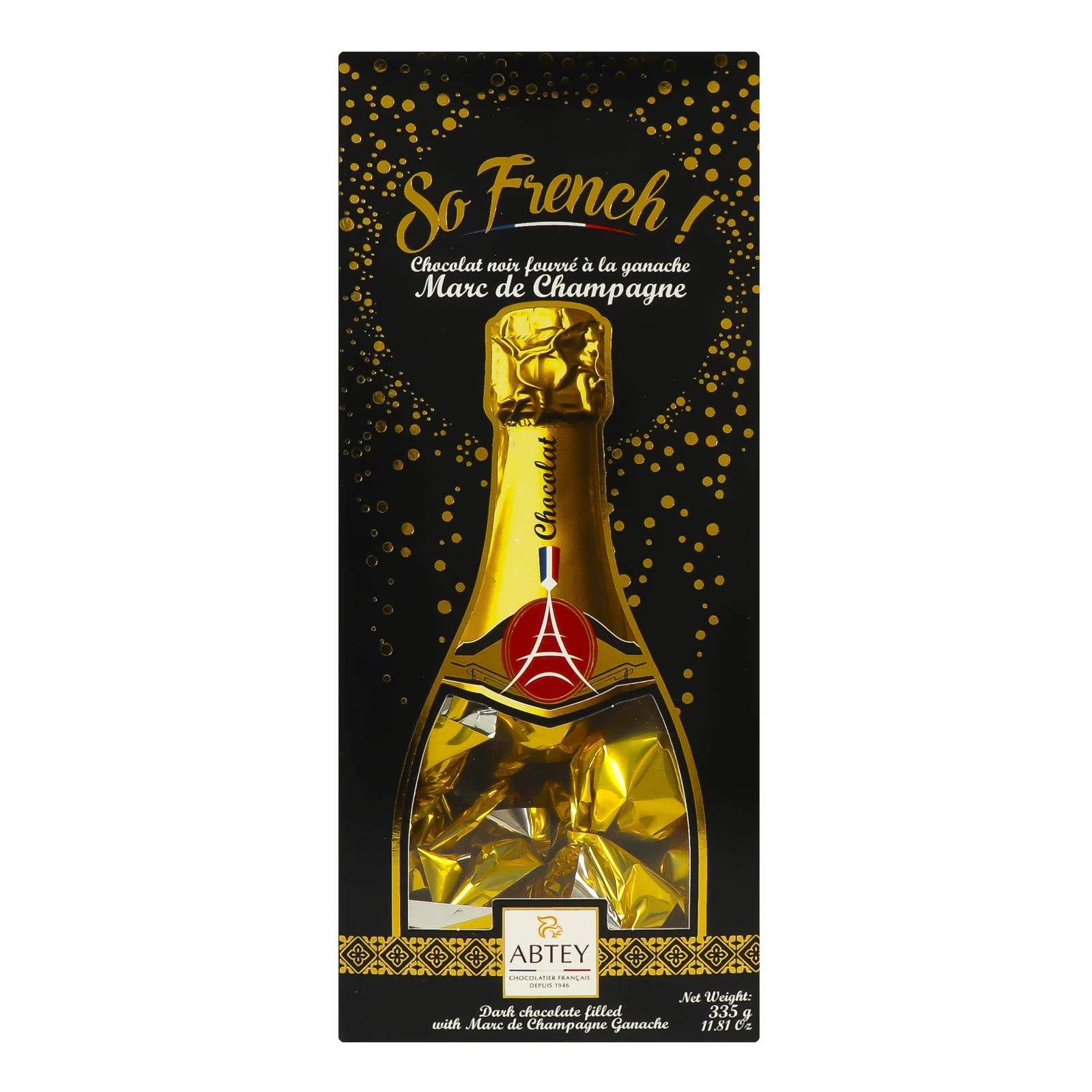 Цукерки шоколадні Abtey 335г So French Marc de Champagne Chocolate Ganache