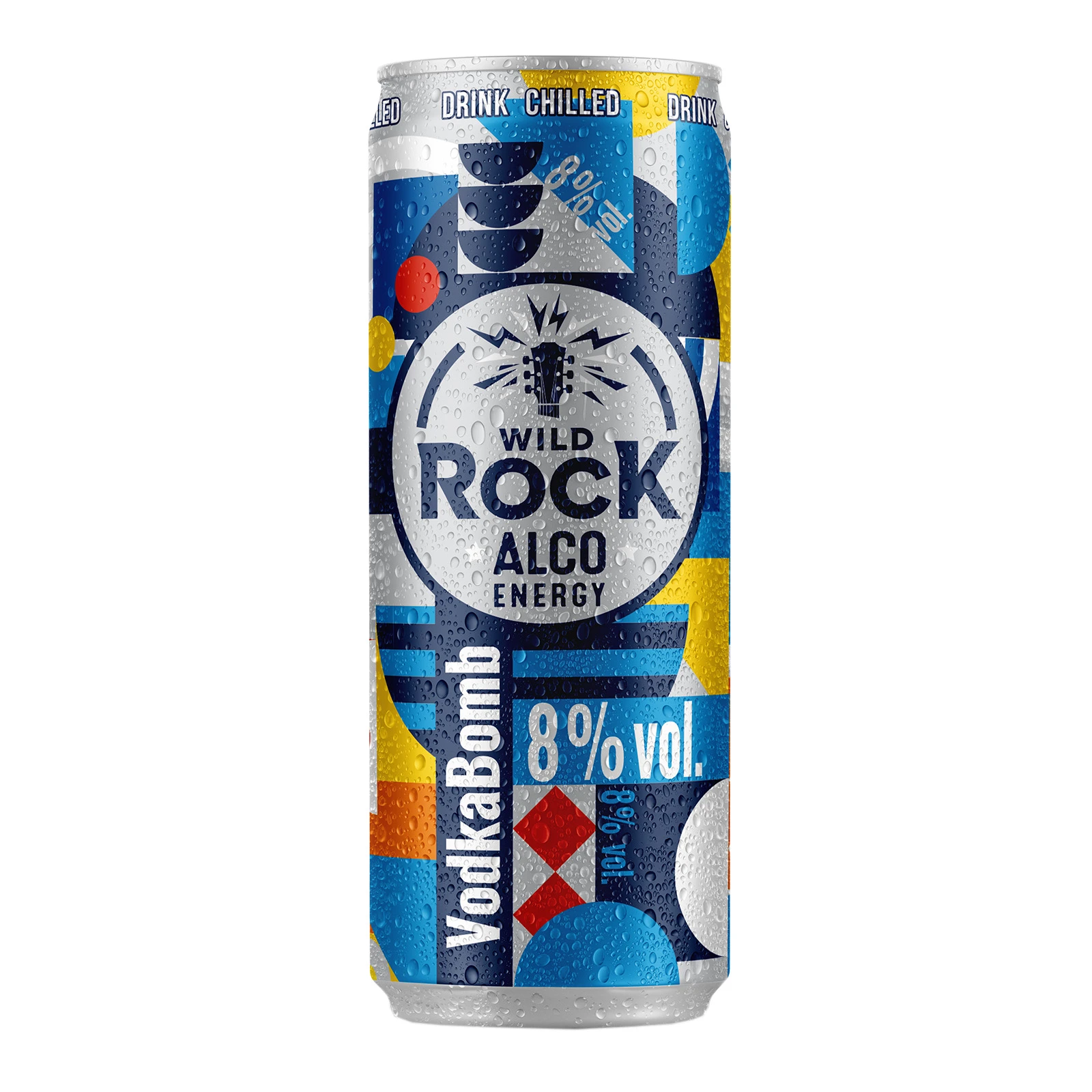 Напій слабоалкогольний Wild Rock енергетичний VodkaBomb з кофеїном і таурином газований смак Тропічних фруктів 8% 0.25л Фото №:1