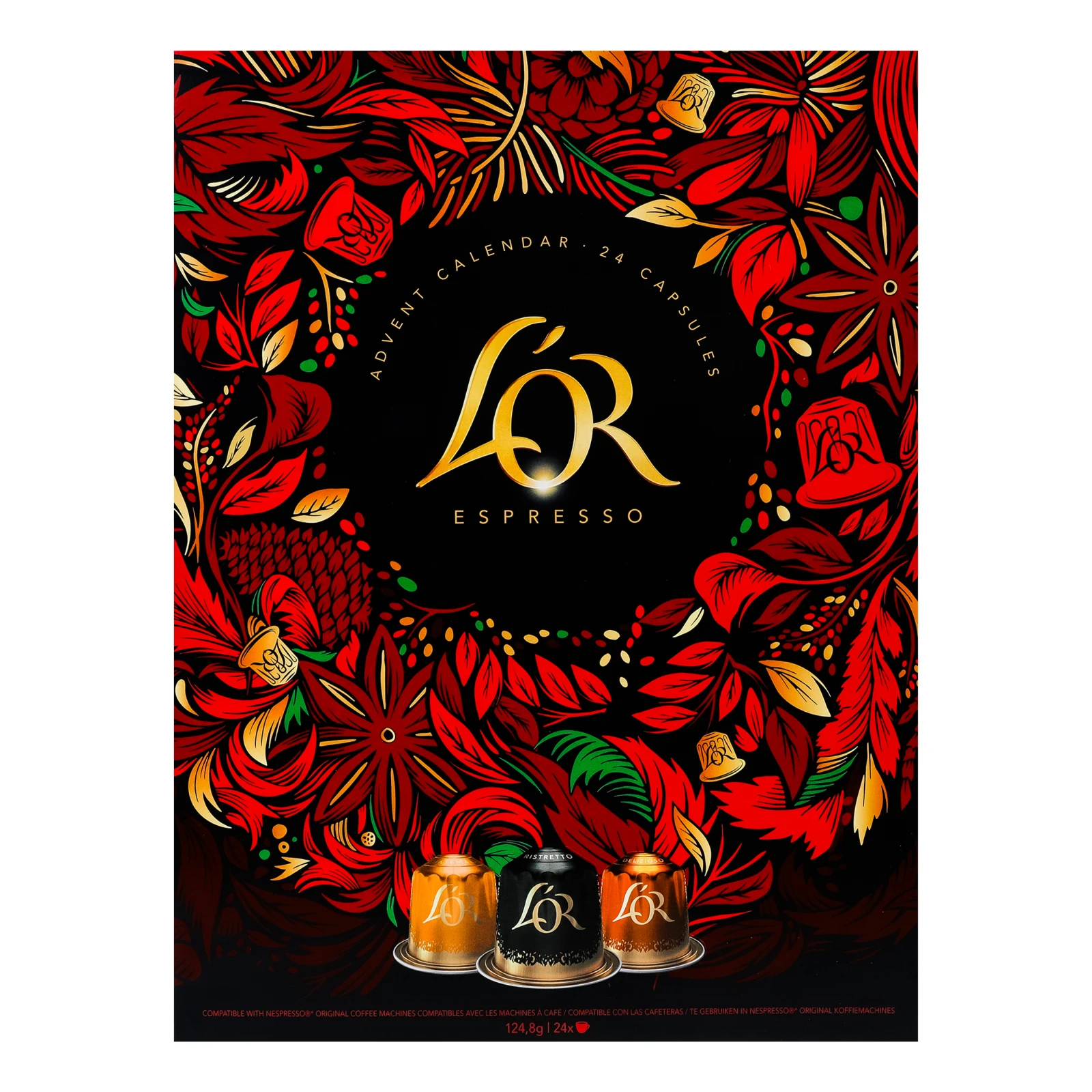 Набір кави L’OR Адвент календар натуральної смаженої меленої в капсулах 24х5.2г Фото №:1