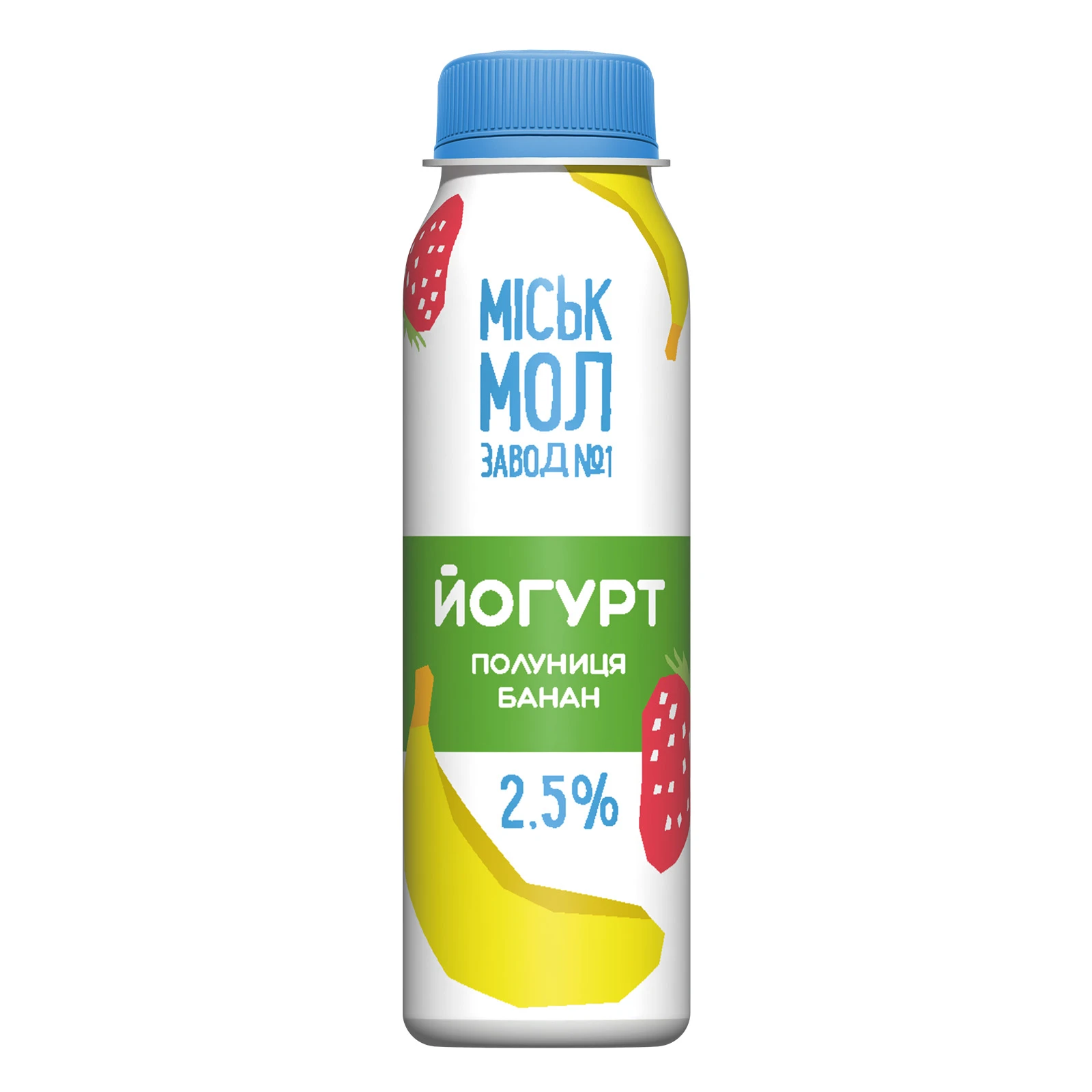 Йогурт Міськмолзавод №1 з джемом Полуниця-банан 2.5% 250г Фото №:1