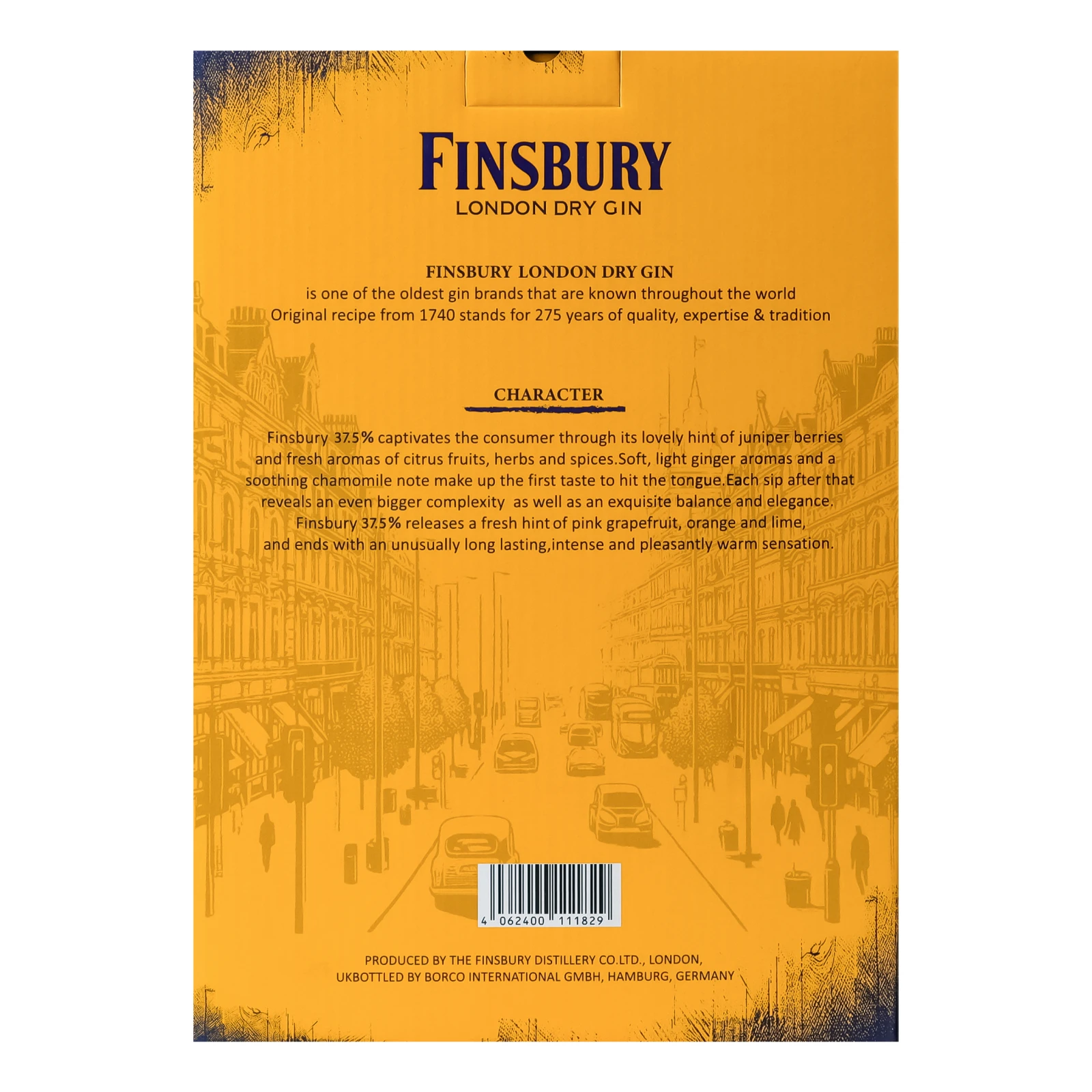 Набір Finsbury Джин London Dry 37.5% 0.7л + 1 склянка Фото №:2