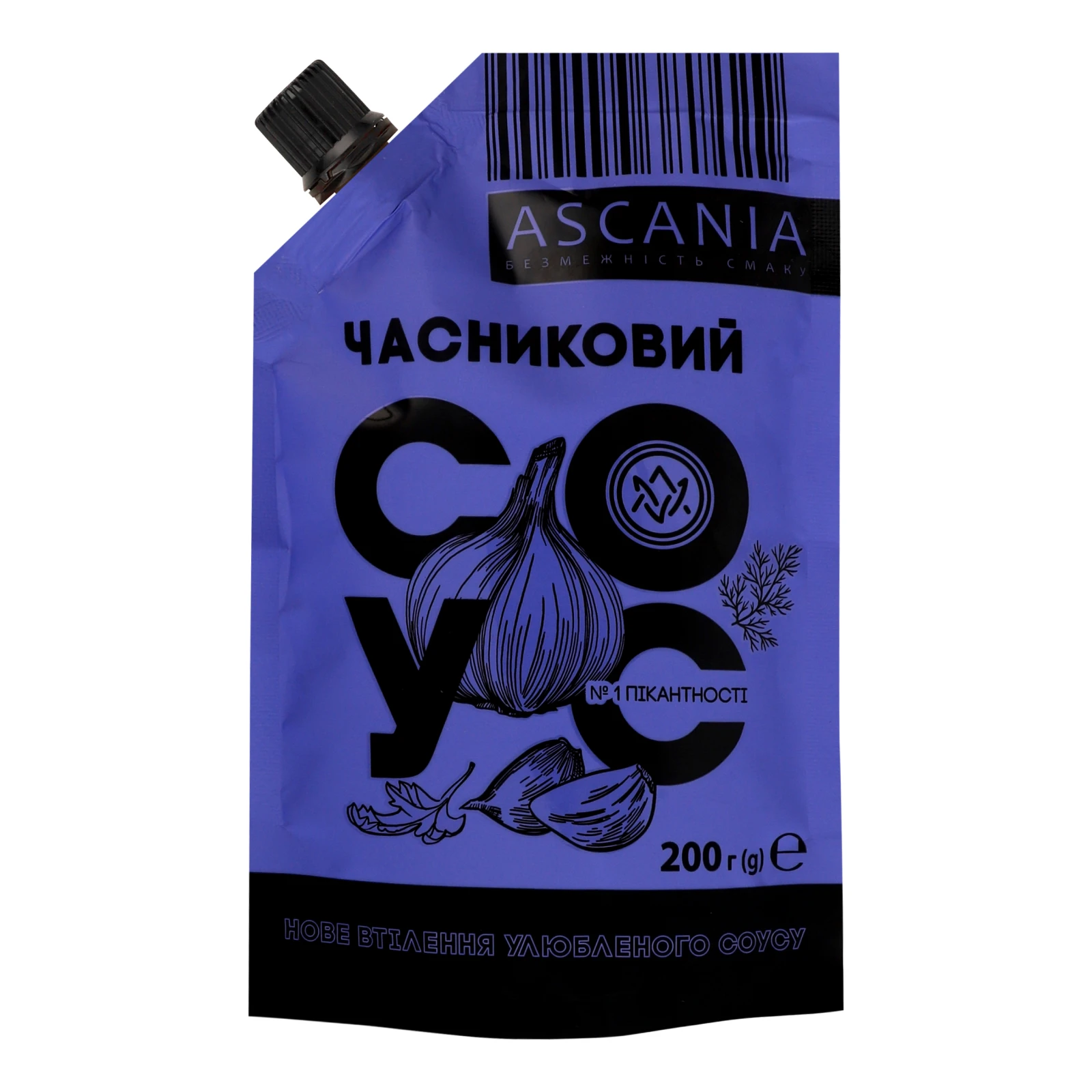 Соус Ascania 200г Часниковий д/п Новинка Фото №:1