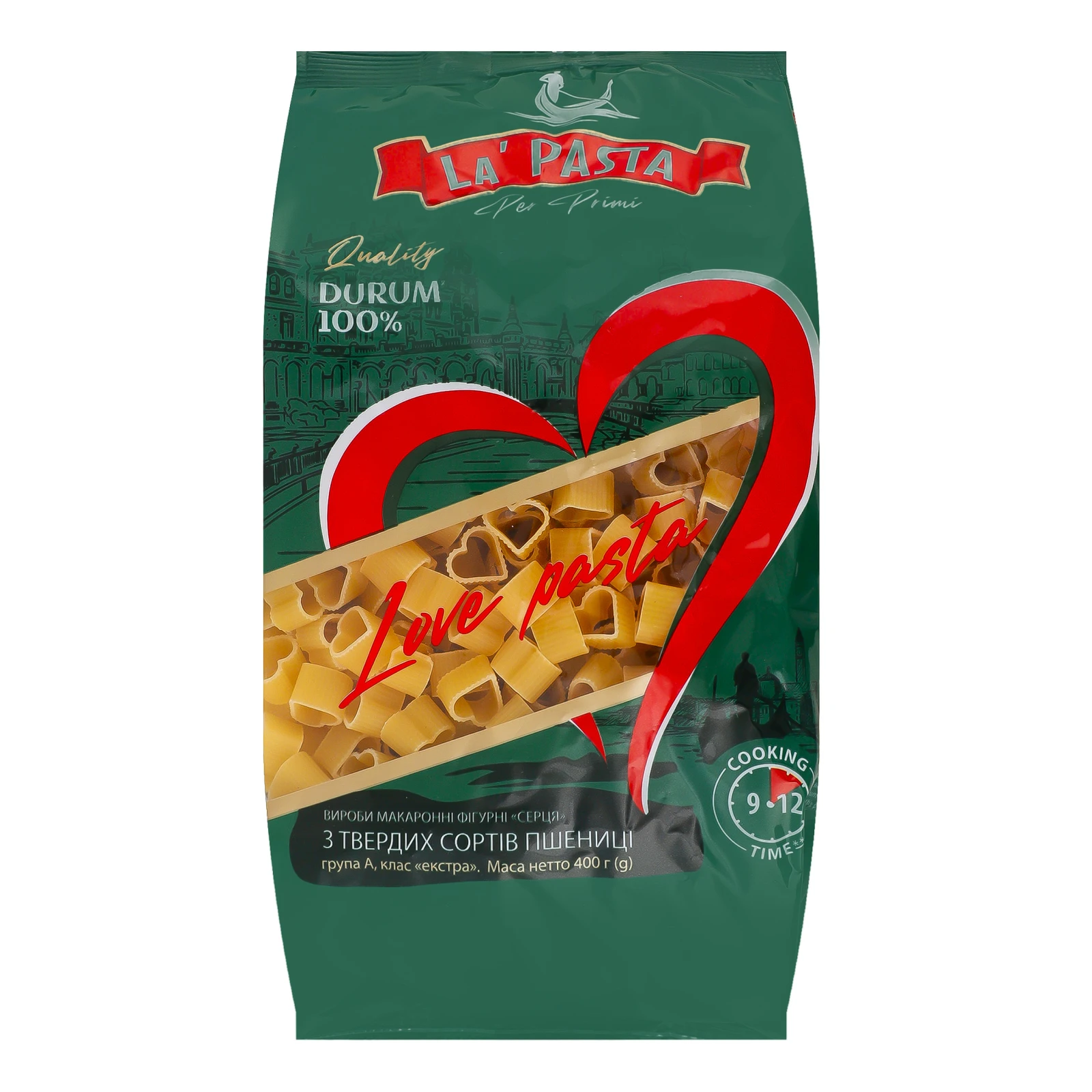 Макаронні вироби La Pasta Per Primi фігурні з твердих сортів пшениці Серця 400г Фото №:1