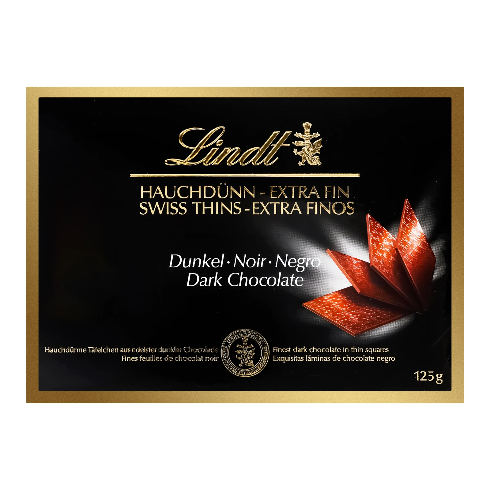 Шоколад Lindt 125г Swiss Thins чорний Новинка Фото №:1