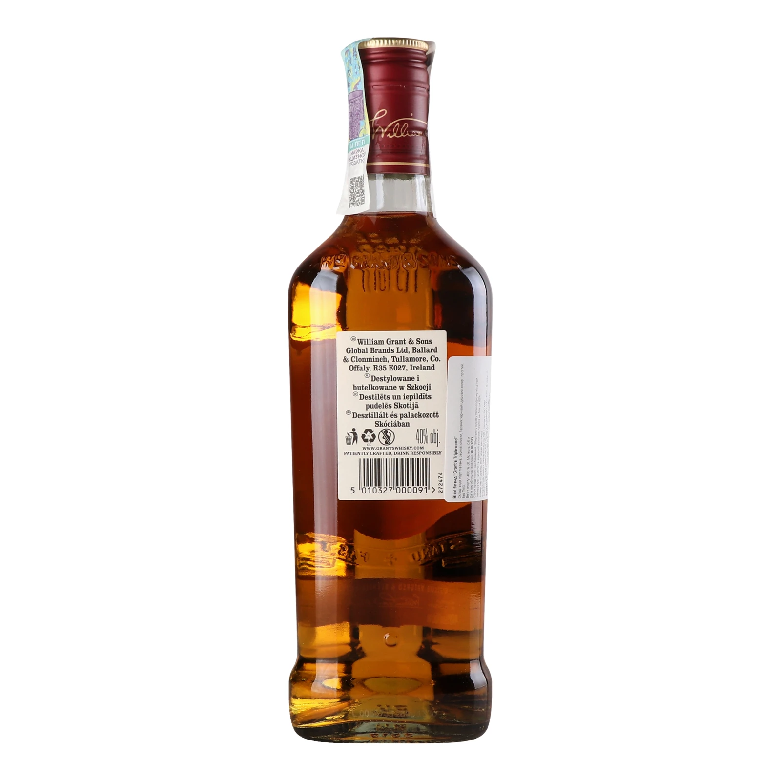 Віскі Grant's Triplewood 40% 0.5л фото 2