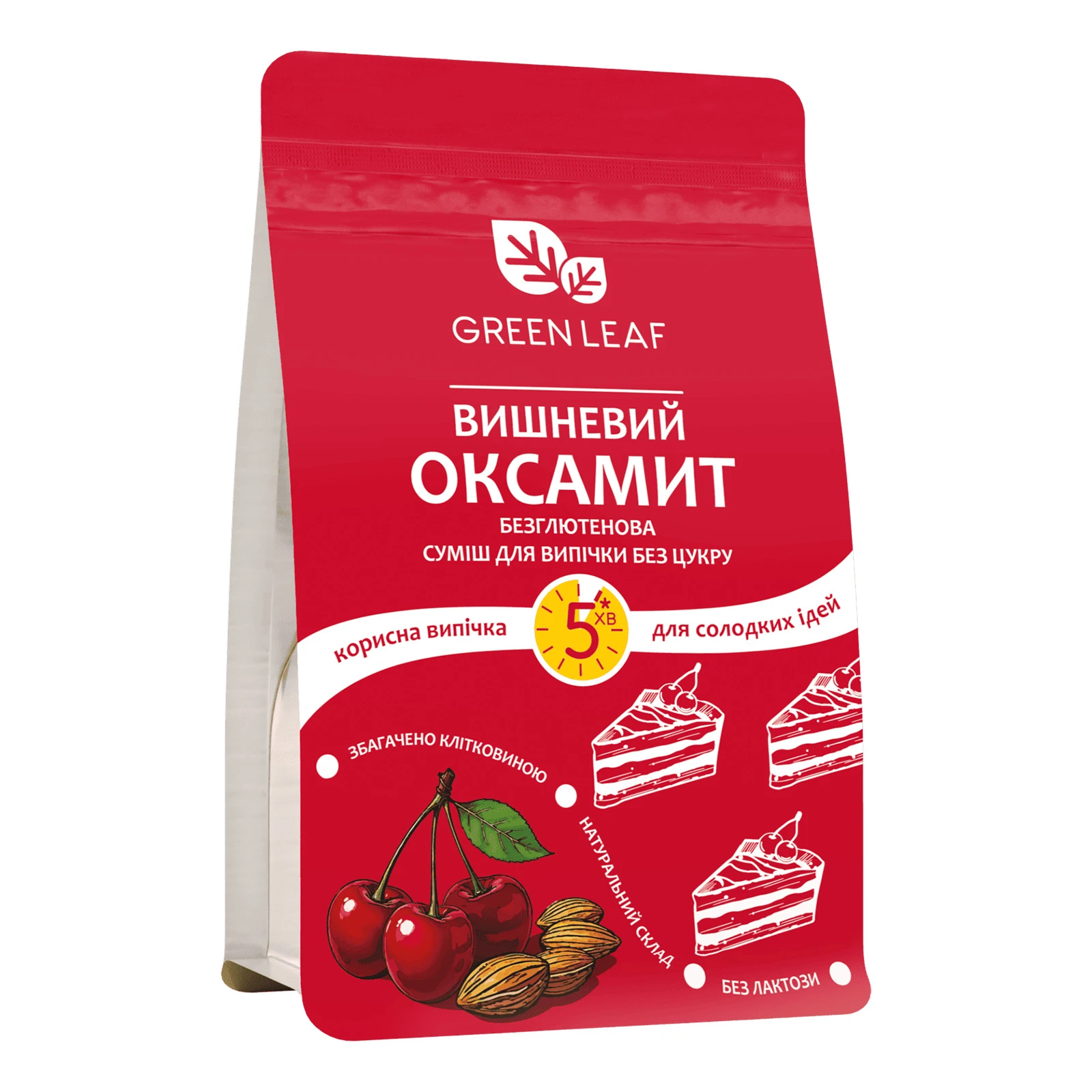 Суміш для випічки Green Leaf 300г  Вишневий оксамит без цукру та глютену Новинка Фото №:1