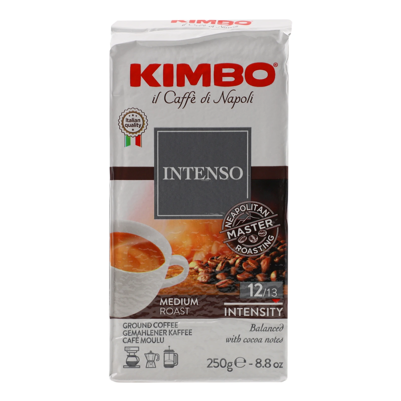 Кава Kimbo 250г Intenso натуральна смажена мелена в/у Фото №:1