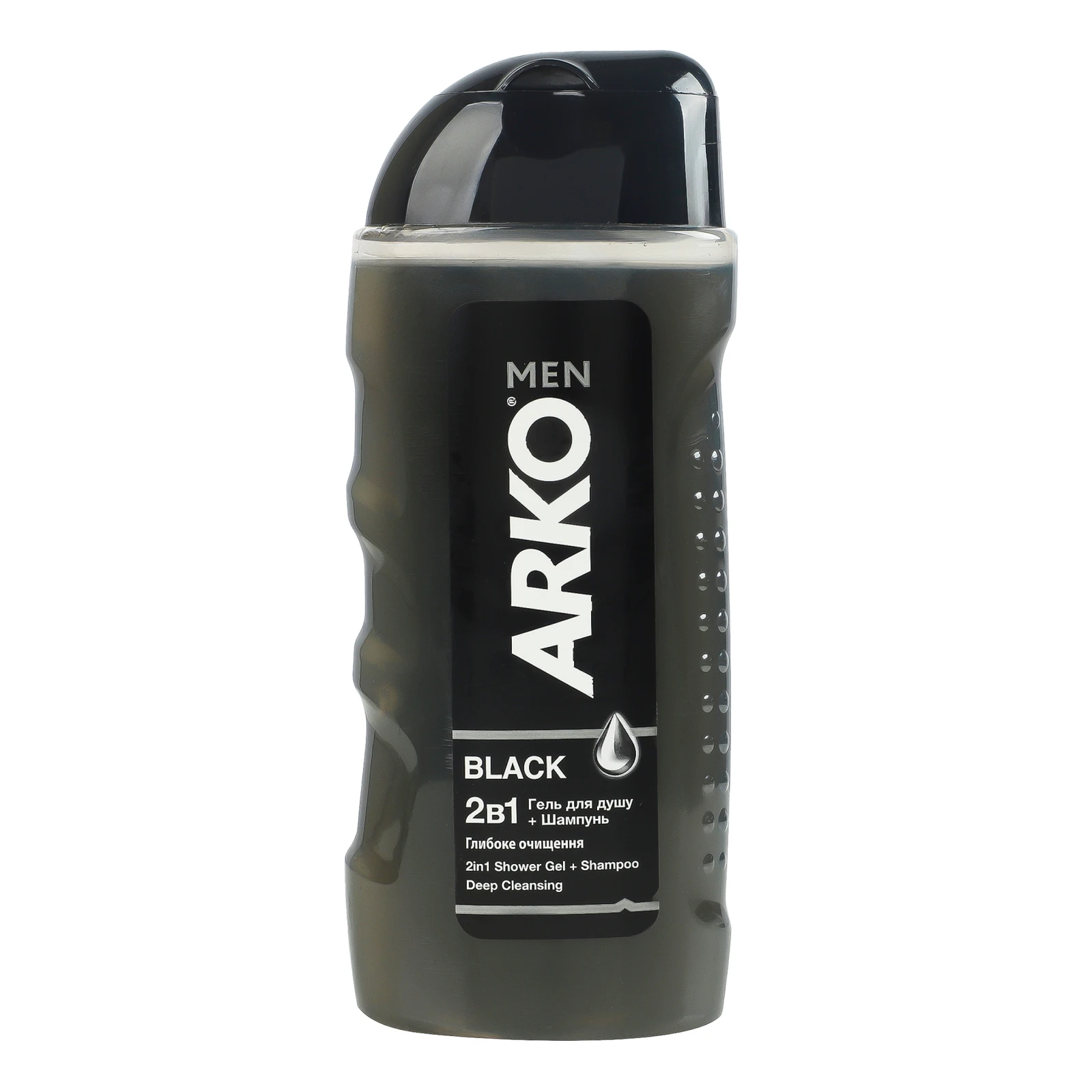 Гель для душу та шампунь Arko Men Black 2в1 з активованим вугіллям 260мл
