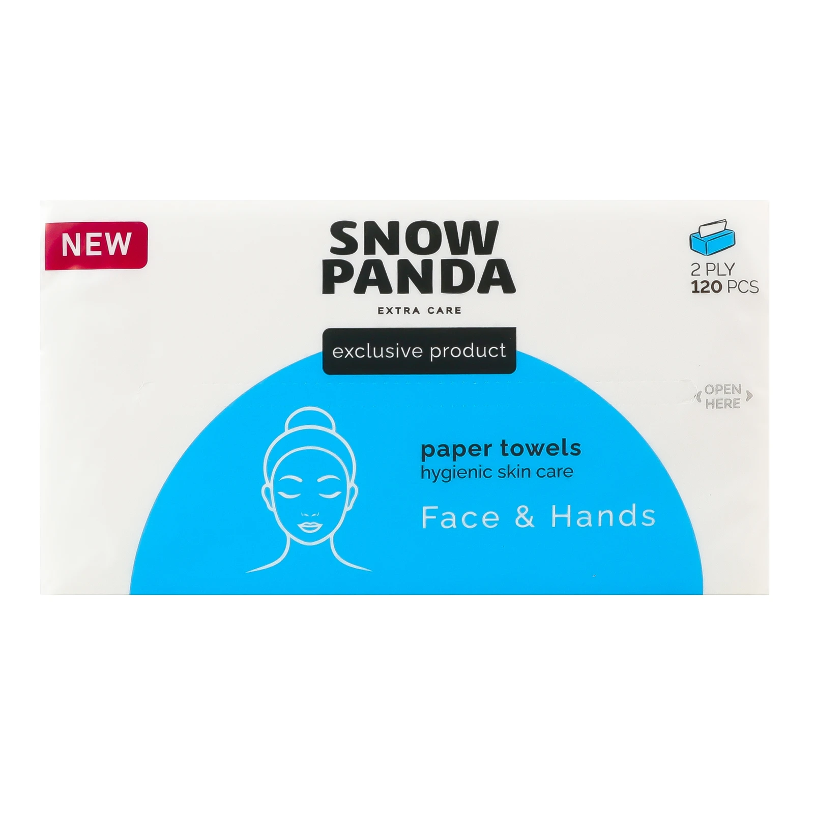 Рушники паперові Сніжна Панда листові 2-х шарові 200х220мм 120шт Фото №:1