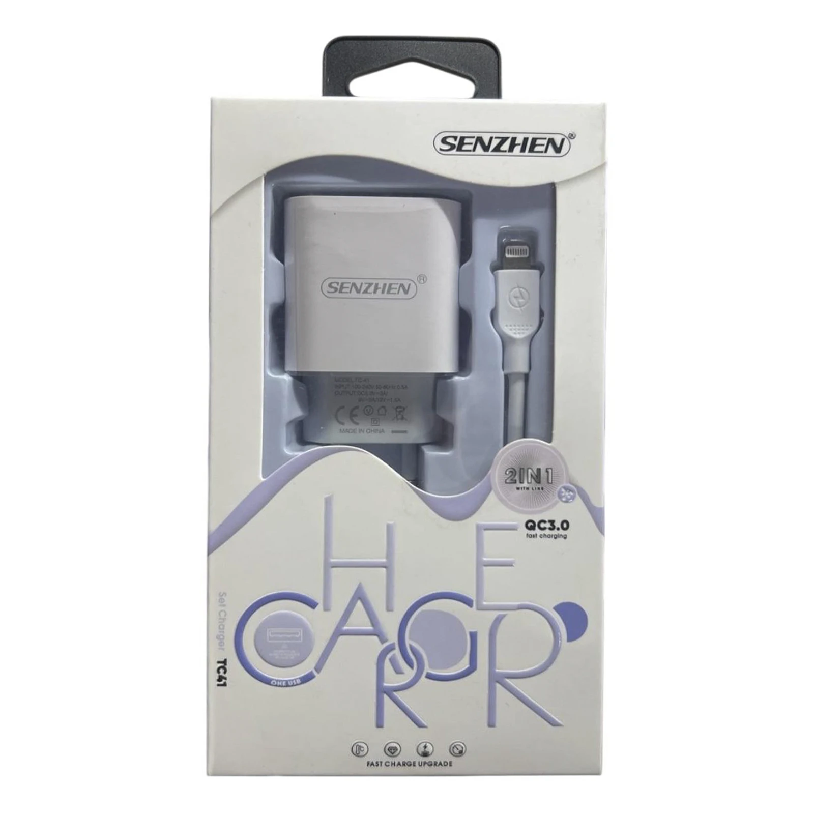 Пристрій зарядний блок+кабель Lightening TC41 в кор. Фото №:1