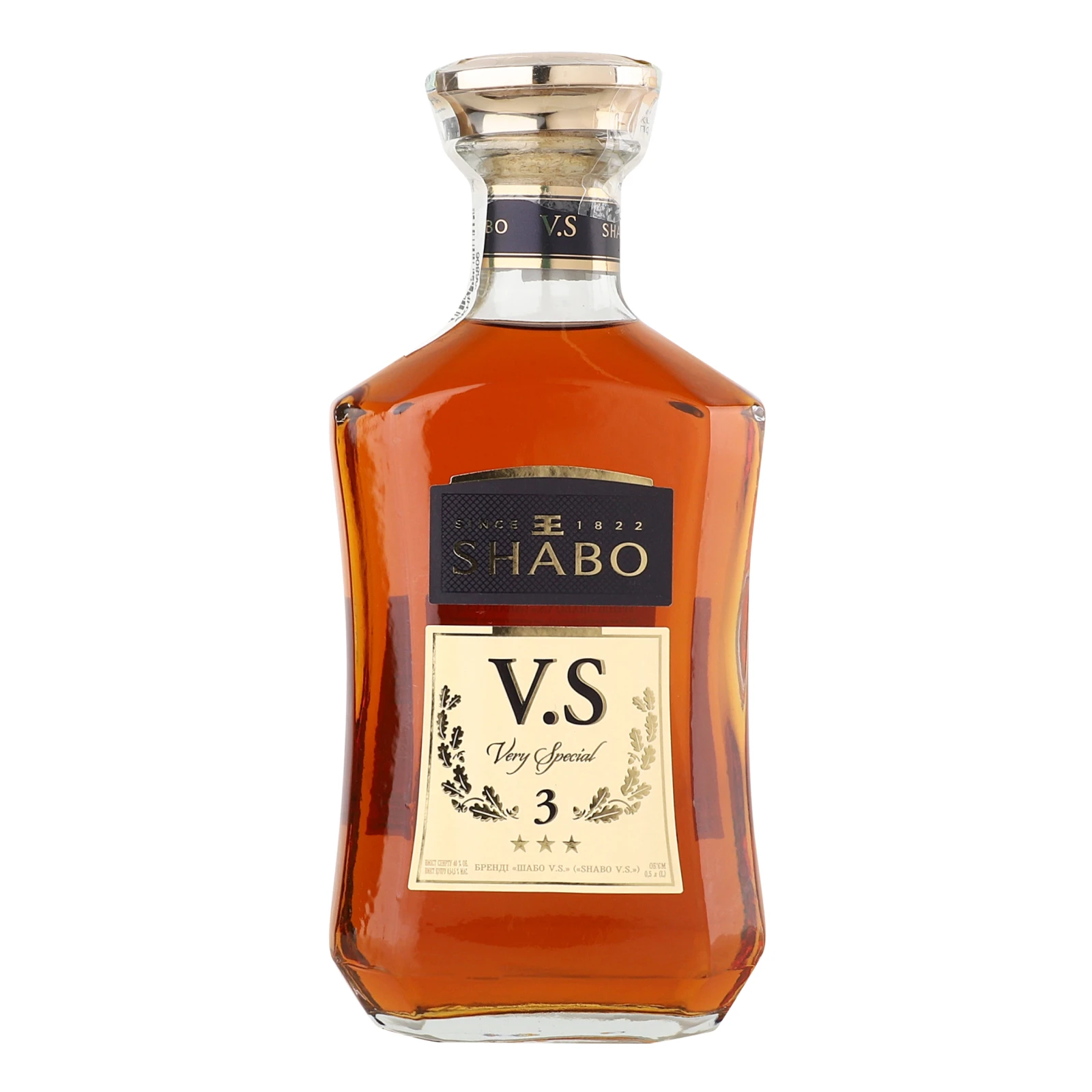 Бренді Shabo VS 3 зірки 40% 0.5л
