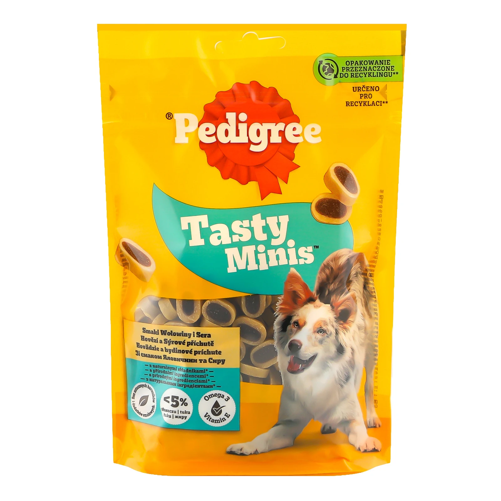Корм для собак Pedigree Tasty minis сухий додатковий для дорослих собак з яловичиною та сиром 140г