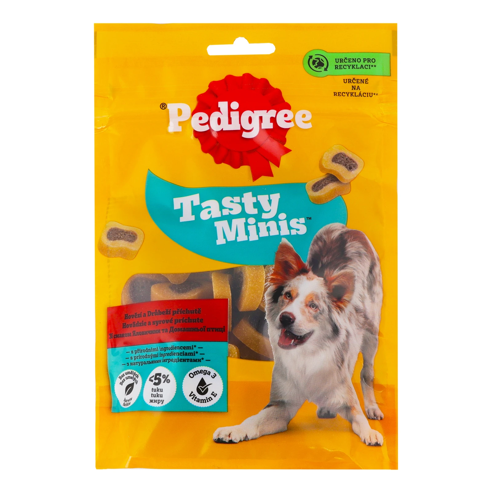 Корм для собак Pedigree Tasty minis сухий додатковий для дорослих собак з яловичиною та домашньою птицею 155г Фото №:1