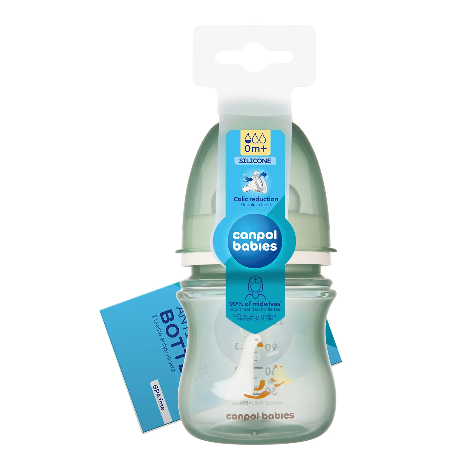 Пляшка Canpol babies 120мл Easystart Гуси антиколікова з широким отвором бежева 35/244 Новинка Фото №:1