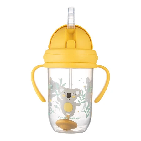 Кружка Canpol babies 270мл непроливайка з трубочкою і обтяжувачем Exotic animals 56/606 yel Новинка фото 2