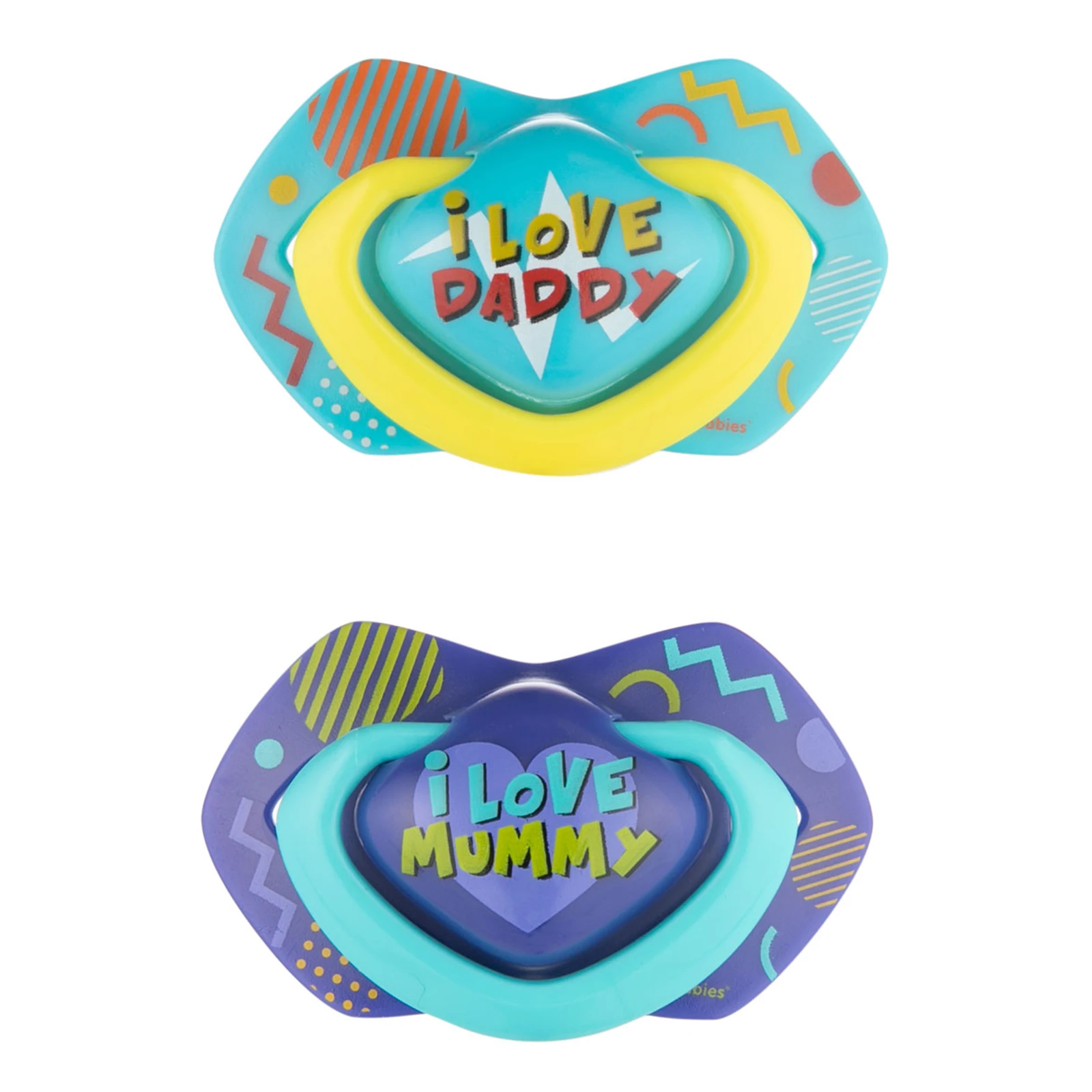 Пустушка Canpol babies силіконова симетрична 6-18міс Neon love 2шт 22/653blu Новинка фото 2
