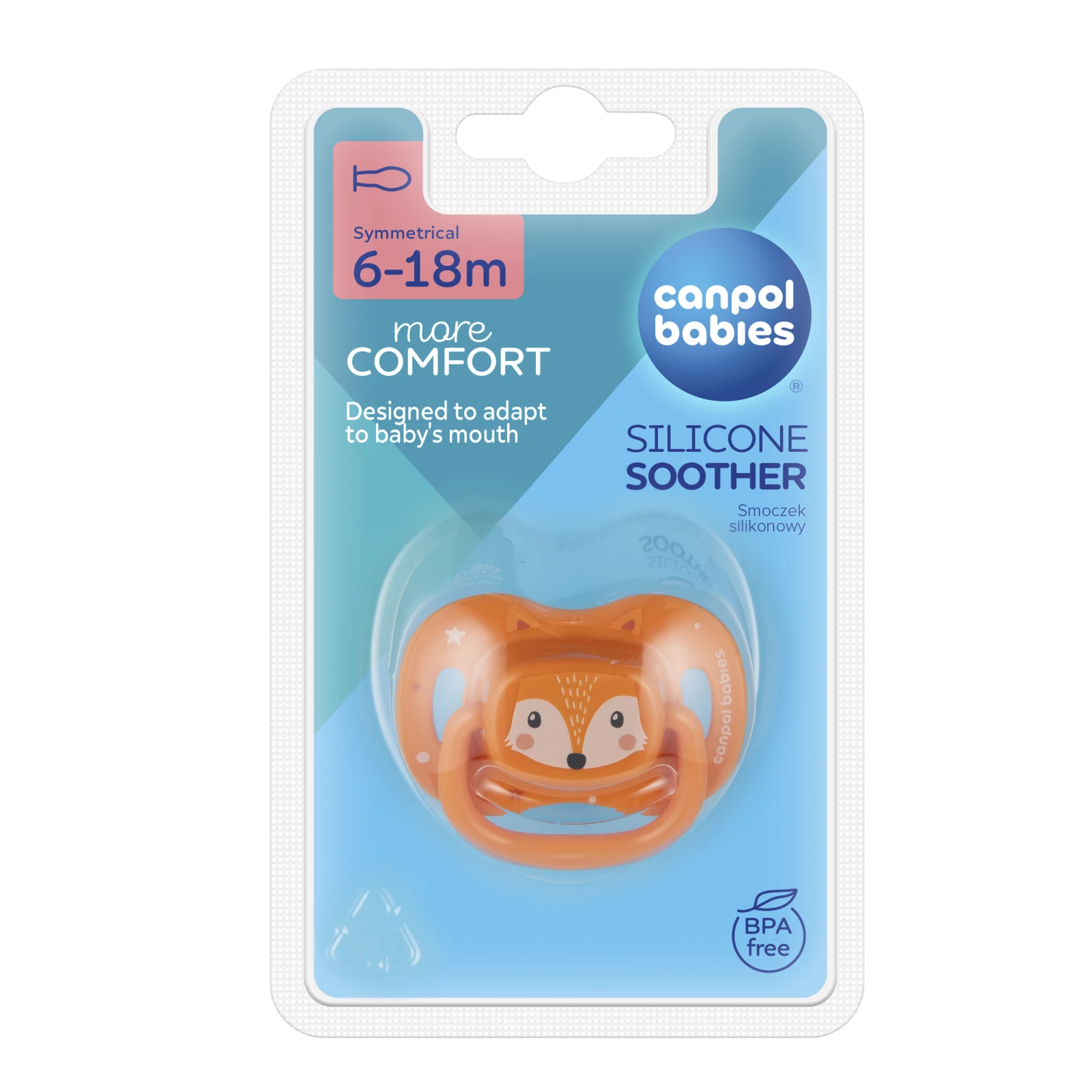 Пустушка Canpol babies силіконова симетрична 6-18міс Cute Animals 34/925ora Новинка Фото №:2