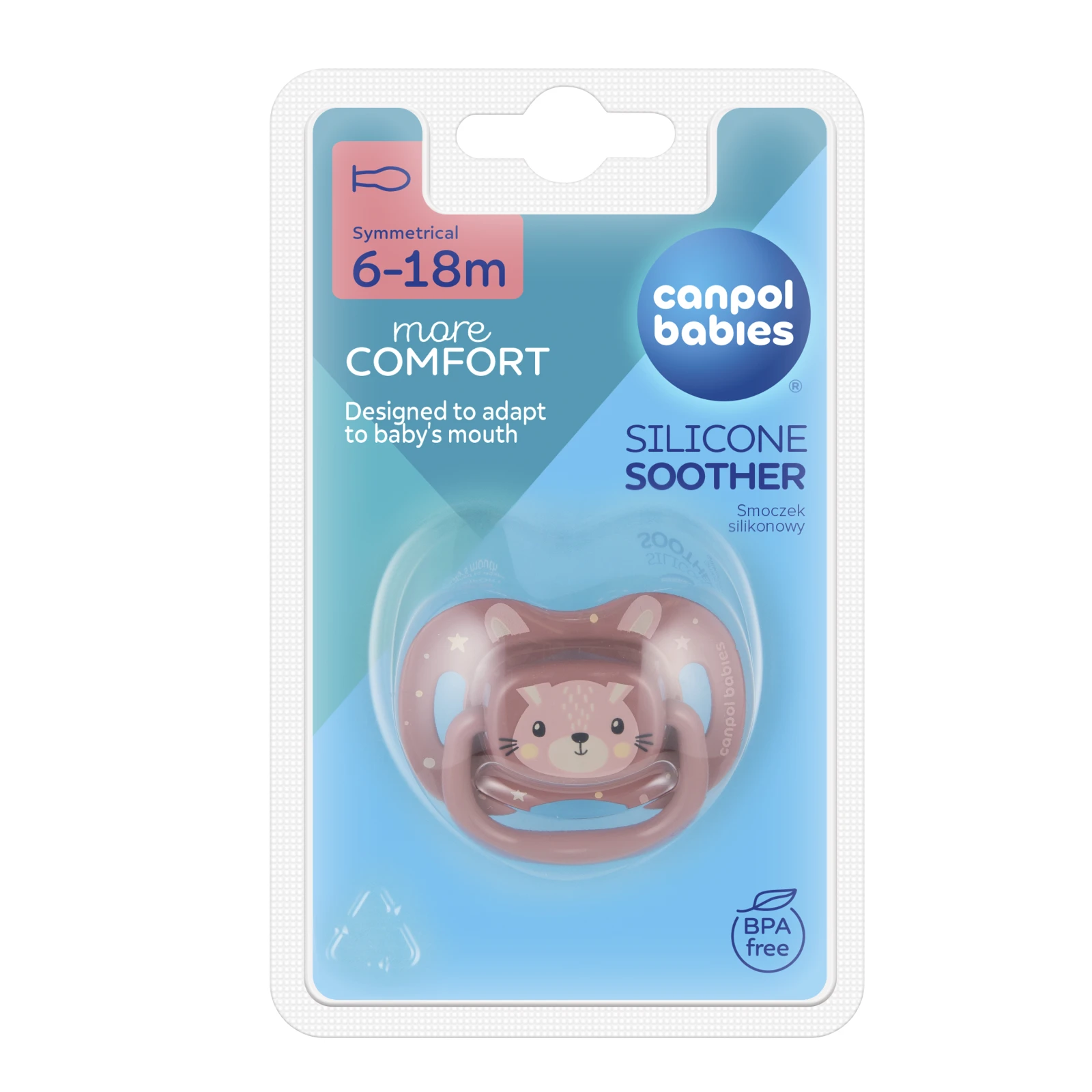 Пустушка Canpol babies силіконова симетрична 6-18міс Cute Animals 34/925pin Новинка