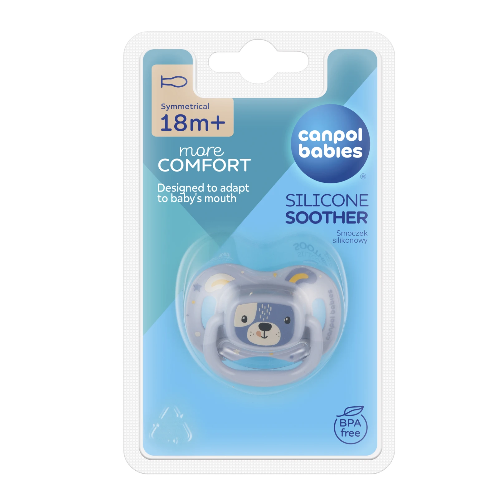 Пустушка Canpol babies силіконова симетрична 18+міс Cute Animals 34/926blu Новинка