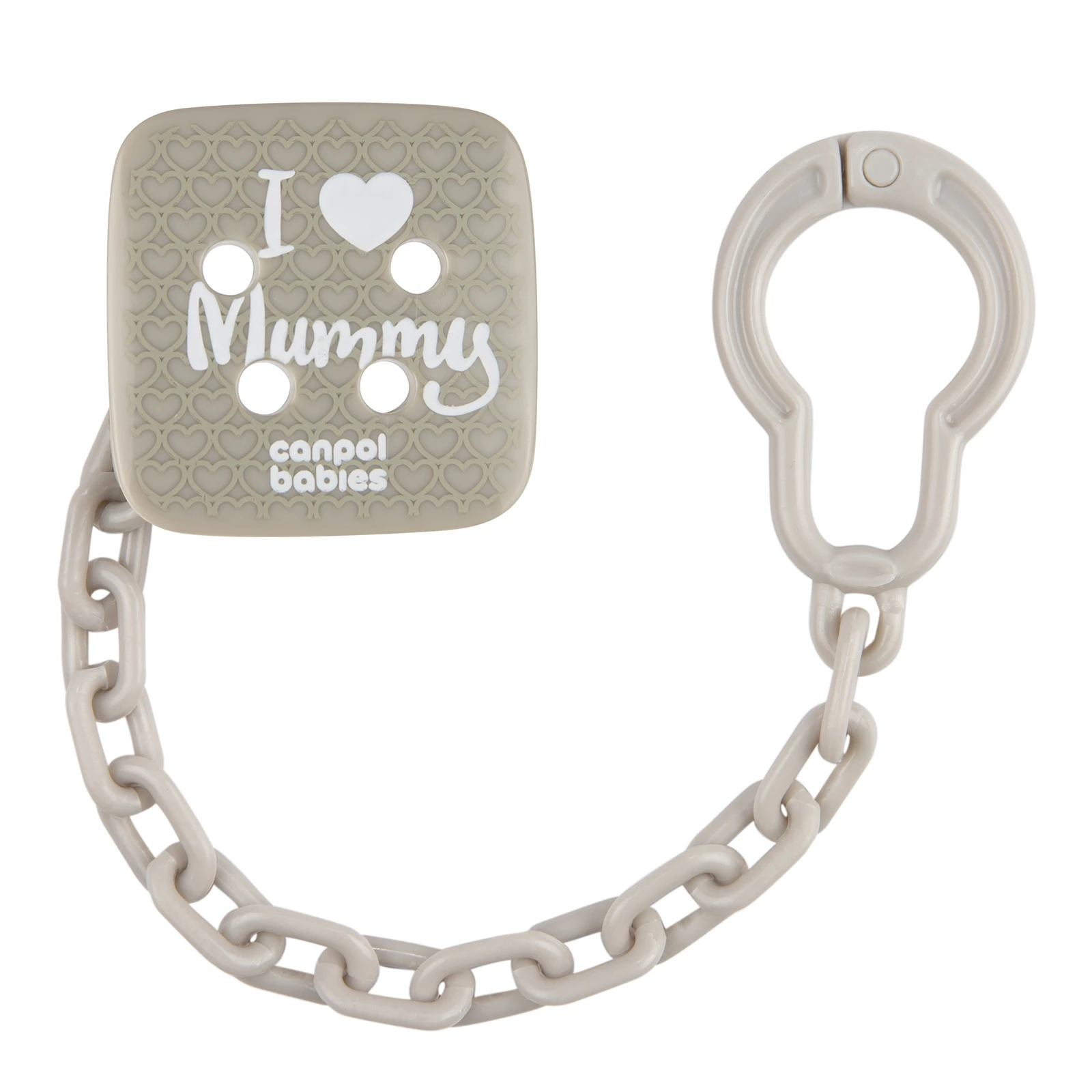 Ланцюжок Canpol babies до пустушки I love mummy сірий 2/434grey Новинка Фото №:2