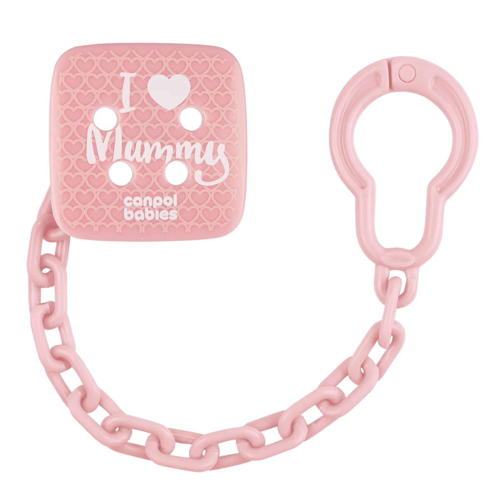 Ланцюжок Canpol babies до пустушки I love mummy рожевий 2/434pin Новинка Фото №:1