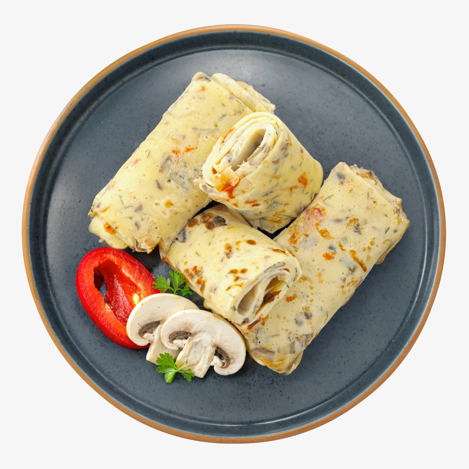 Млинці припечені з солодким перцем та грибами Фото №:1