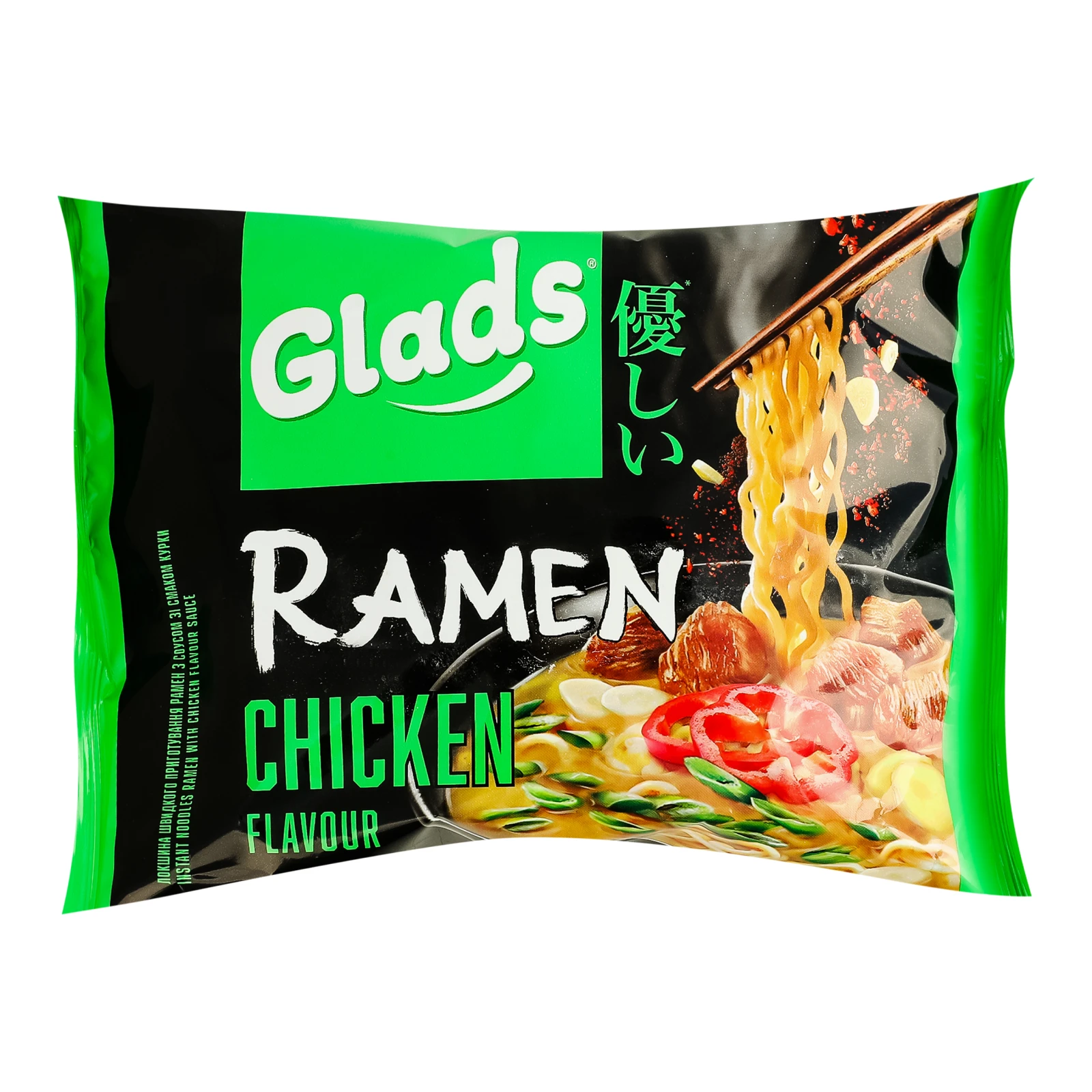 Локшина Glads Рамен швидкого приготування з соусом зі смаком Курки 105г Фото №:1
