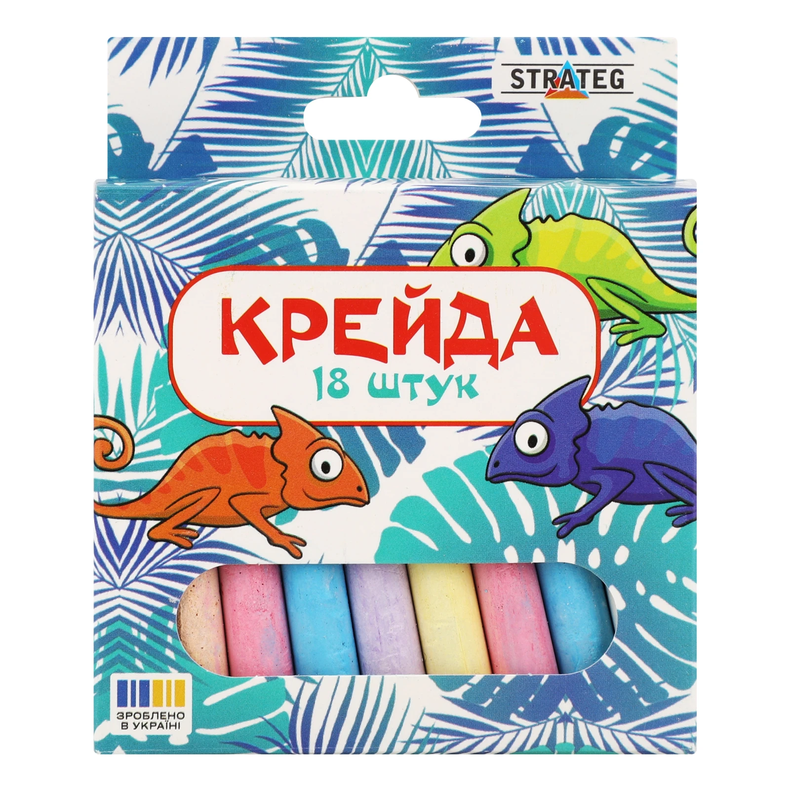 Крейда Strateg 18шт Маленька кругла різнокольорова (50107) Фото №:1