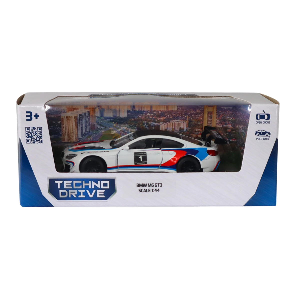 Іграшка TechnoDrive Автомодель BMW M6 GT3 1:44 біла
