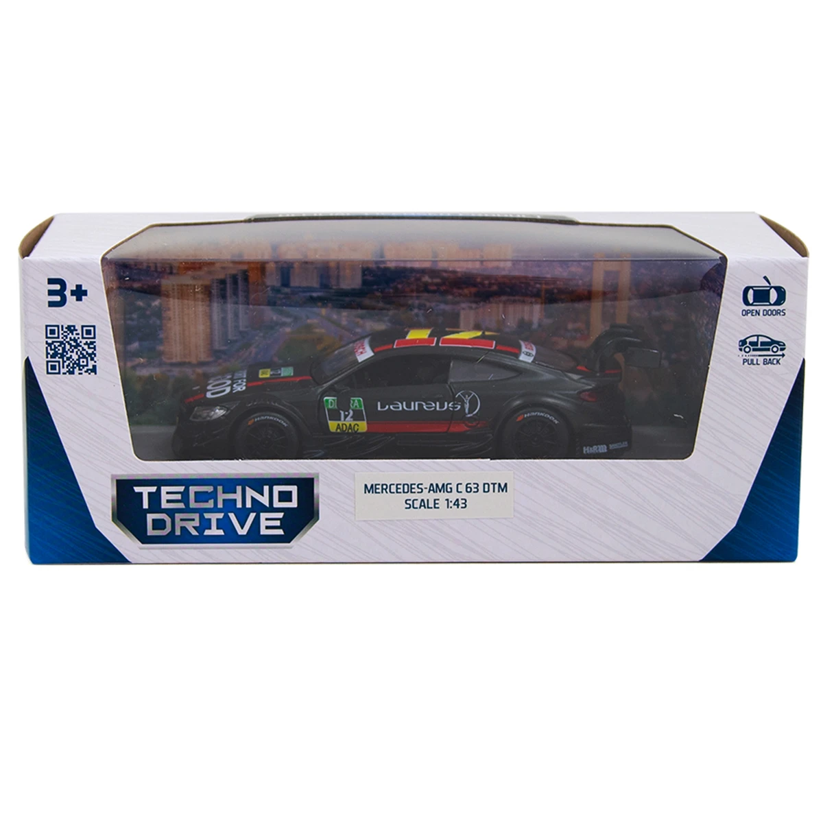 Іграшка TechnoDrive Автомодель Mercedes-AMG C63 DTM 1:43 чорна Фото №:1