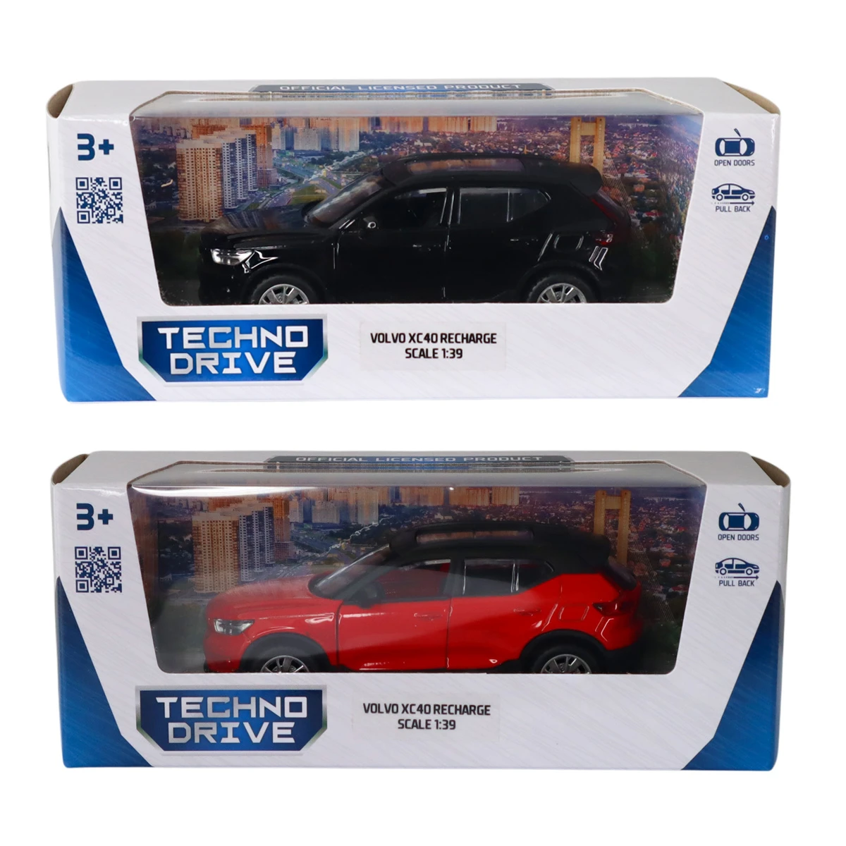 Іграшка TechnoDrive Автомодель Volvo XC40 1:39 в асортименті на вибір (червона, чорна)