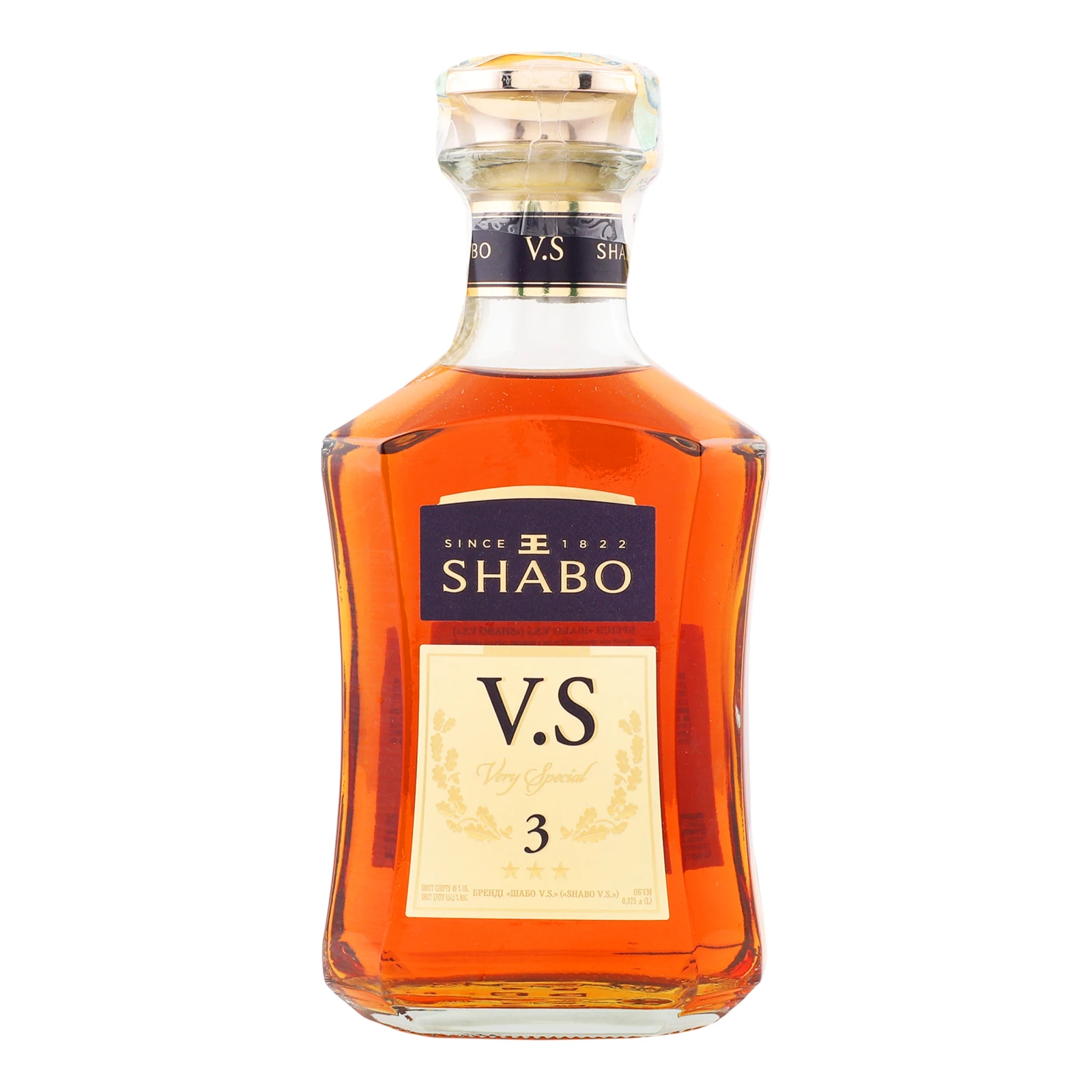 Бренді Shabo VS 3 зірки 40% 0.375л Фото №:1