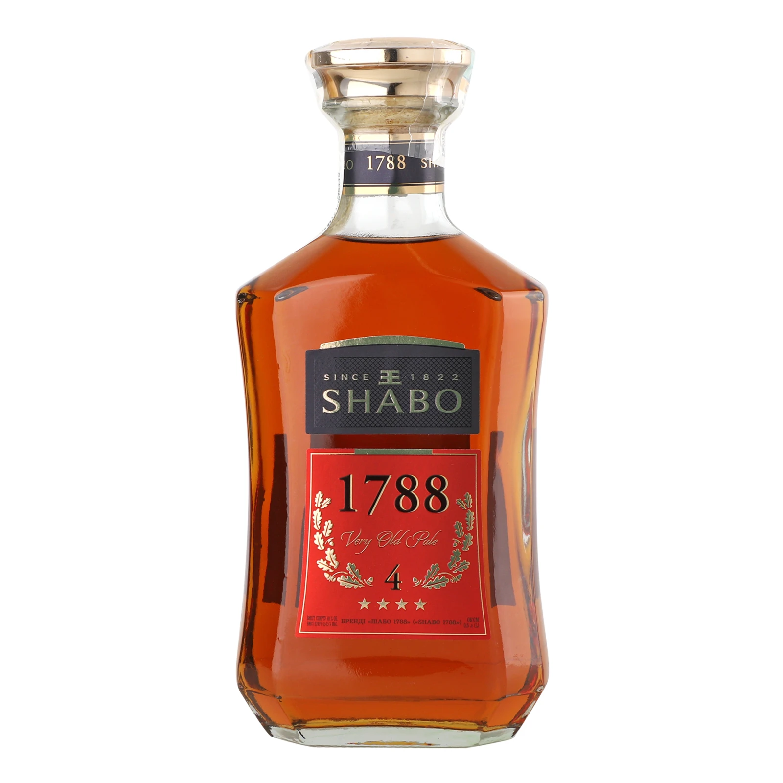 Бренді Shabo 1788 4 зірки 40% 0.5л