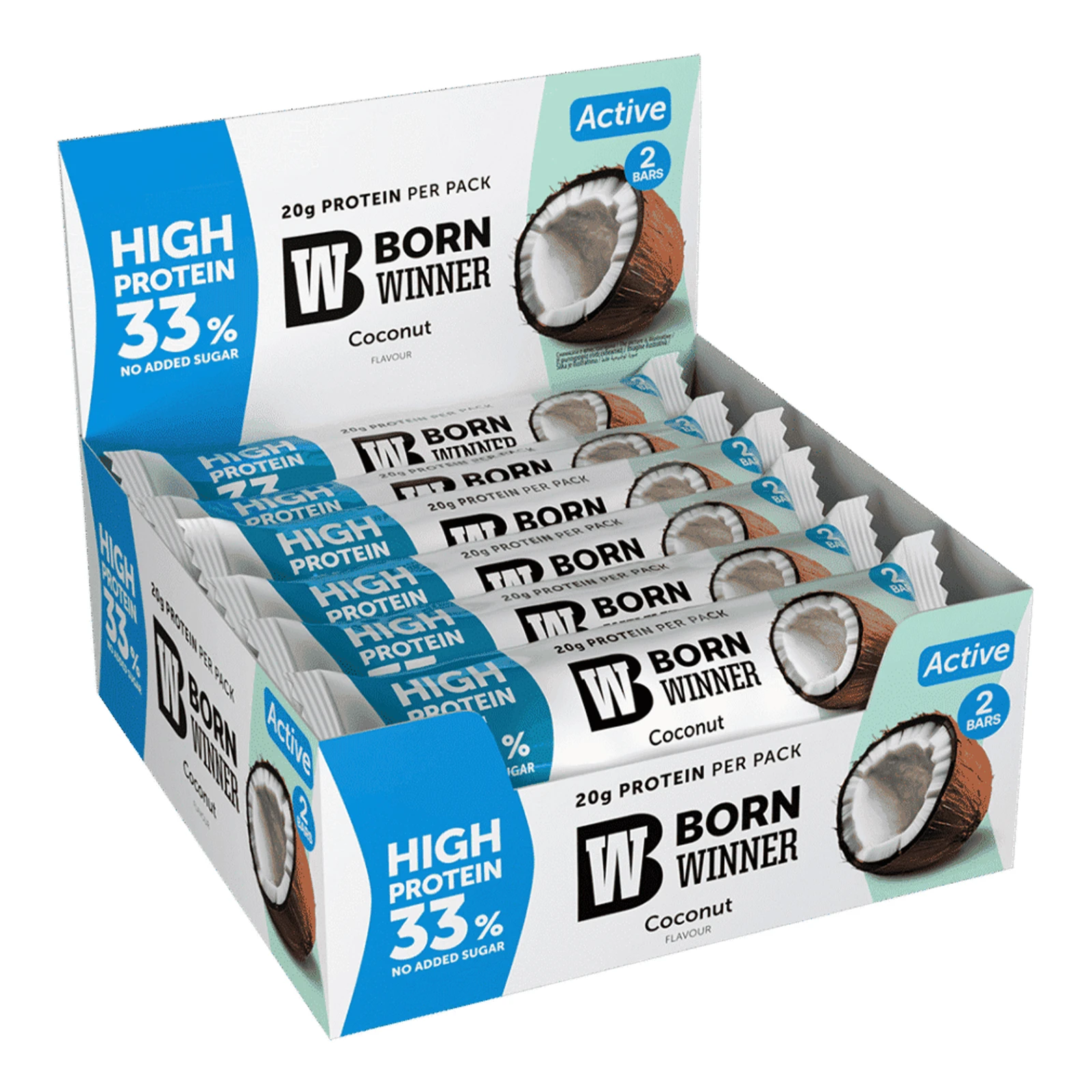 Батончик Born Winner Active протеїновий зі смаком кокосу 60г Фото №:2
