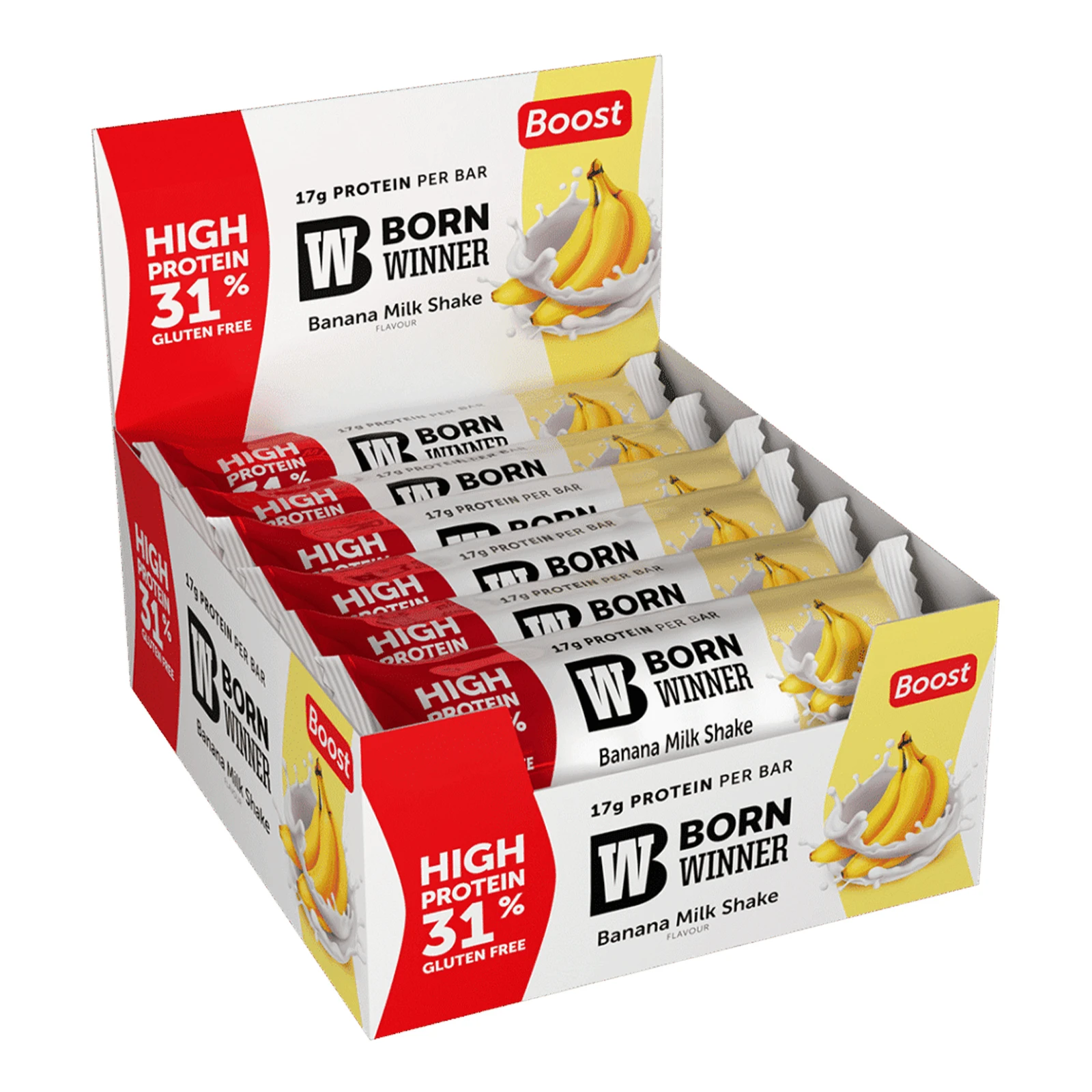 Батончик Born Winner Boost протеїновий зі смаком бананового мілкшейку 55г Фото №:2