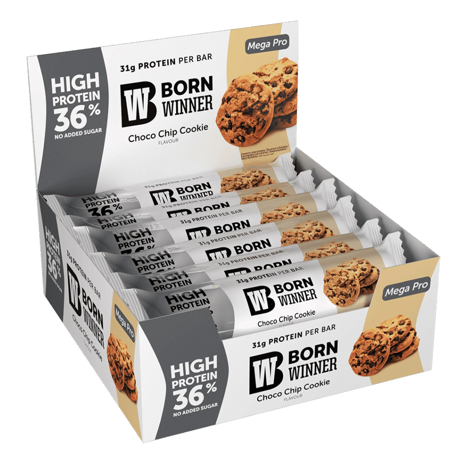 Батончик Born Winner Mega Pro протеїновий зі смаком печива з крихтами шоколаду 85г Фото №:2