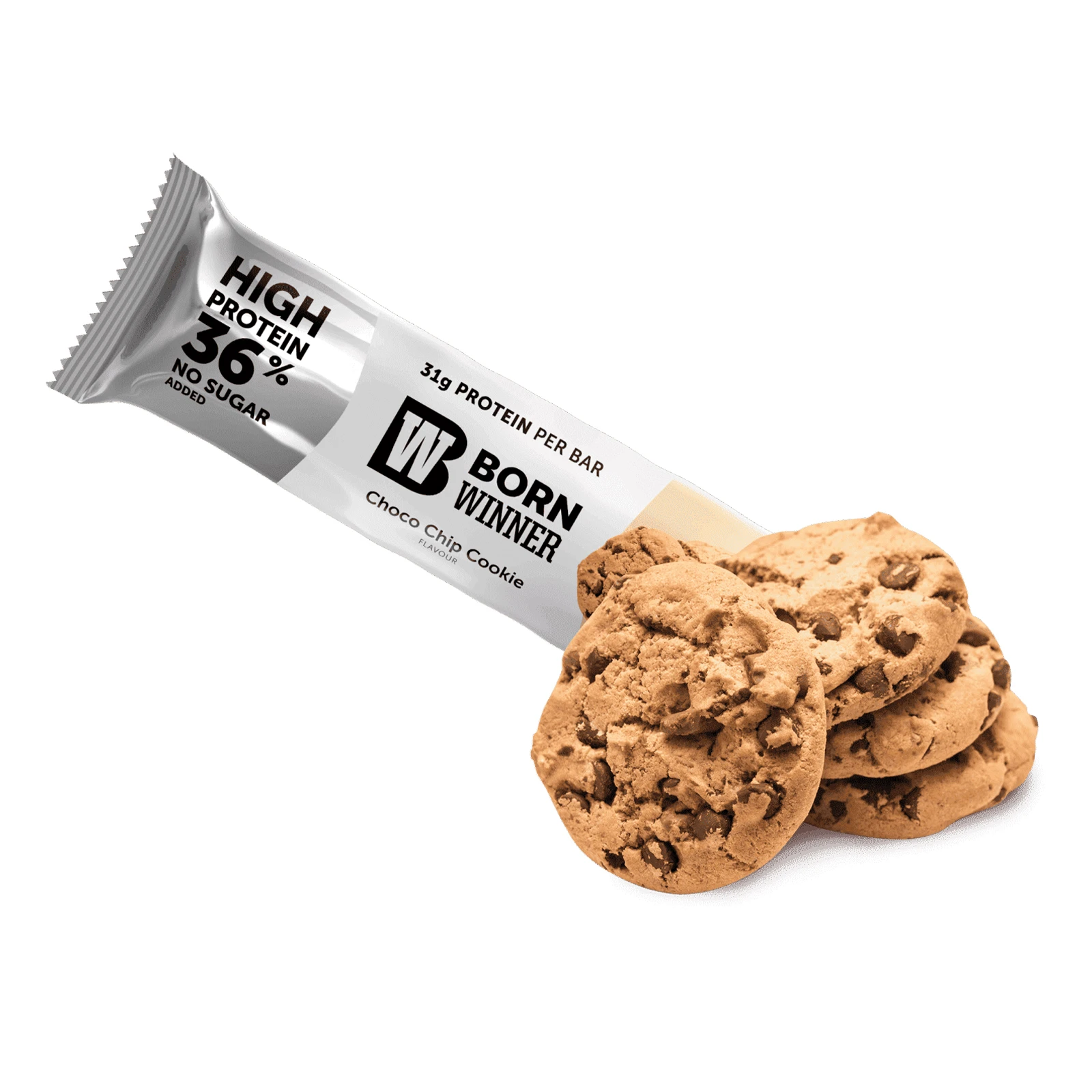 Батончик Born Winner Mega Pro протеїновий зі смаком печива з крихтами шоколаду 85г Фото №:1