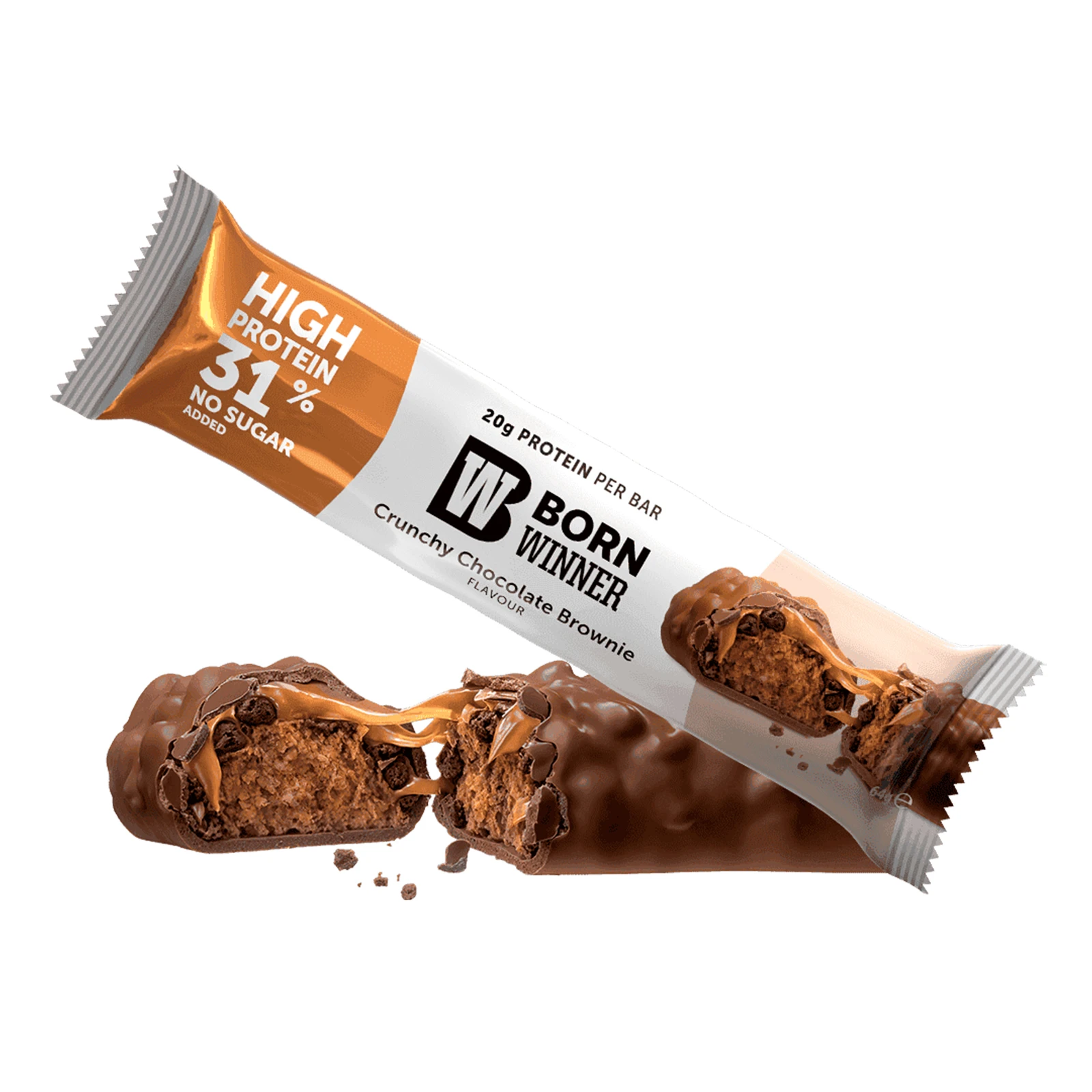 Батончик Born Winner Delux протеїновий зі смаком хрусткого шоколадного брауні 64г Фото №:1