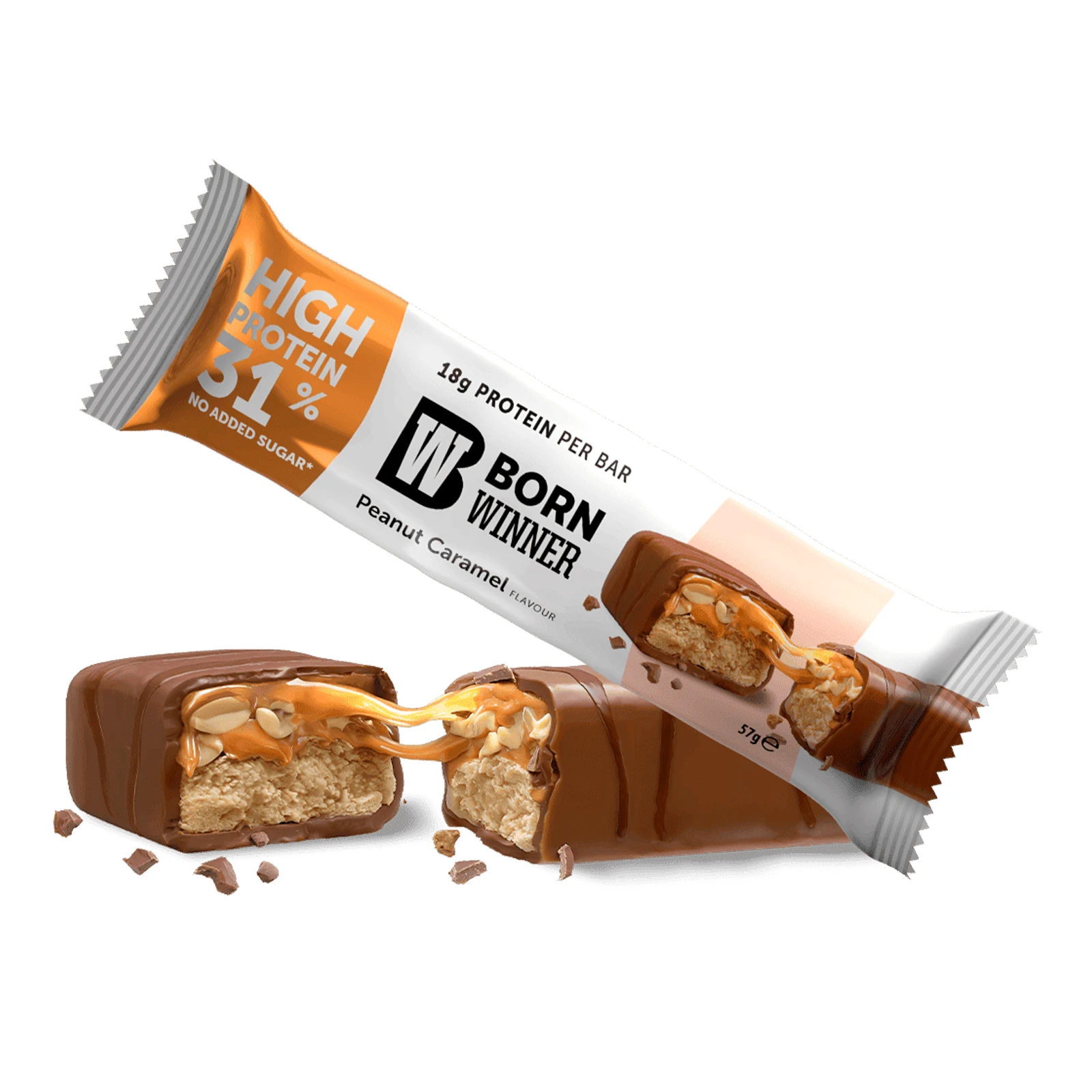 Батончик Born Winner Delux протеїновий зі смаком хрусткої арахісової карамелі 57г Фото №:1
