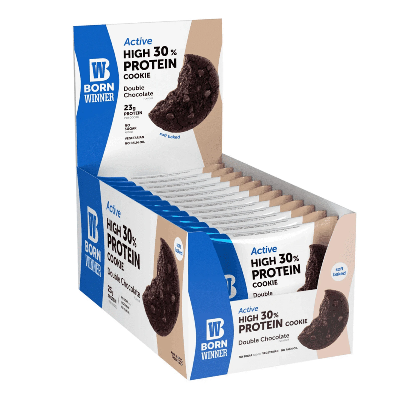 Печиво Born Winner Active протеїнове зі смаком подвійного шоколадного печива 75г Фото №:2