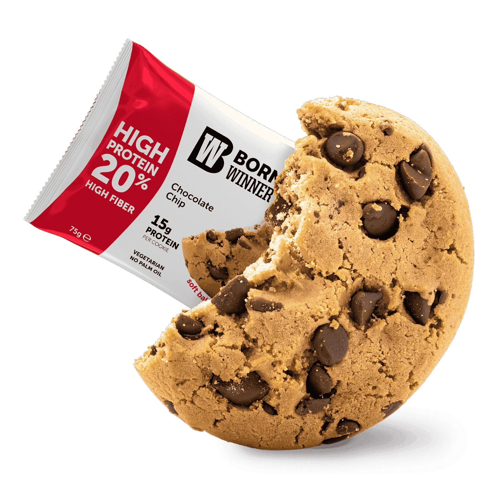 Печиво Born Winner Boost протеїнове з шоколадною крихтою 75г Фото №:1