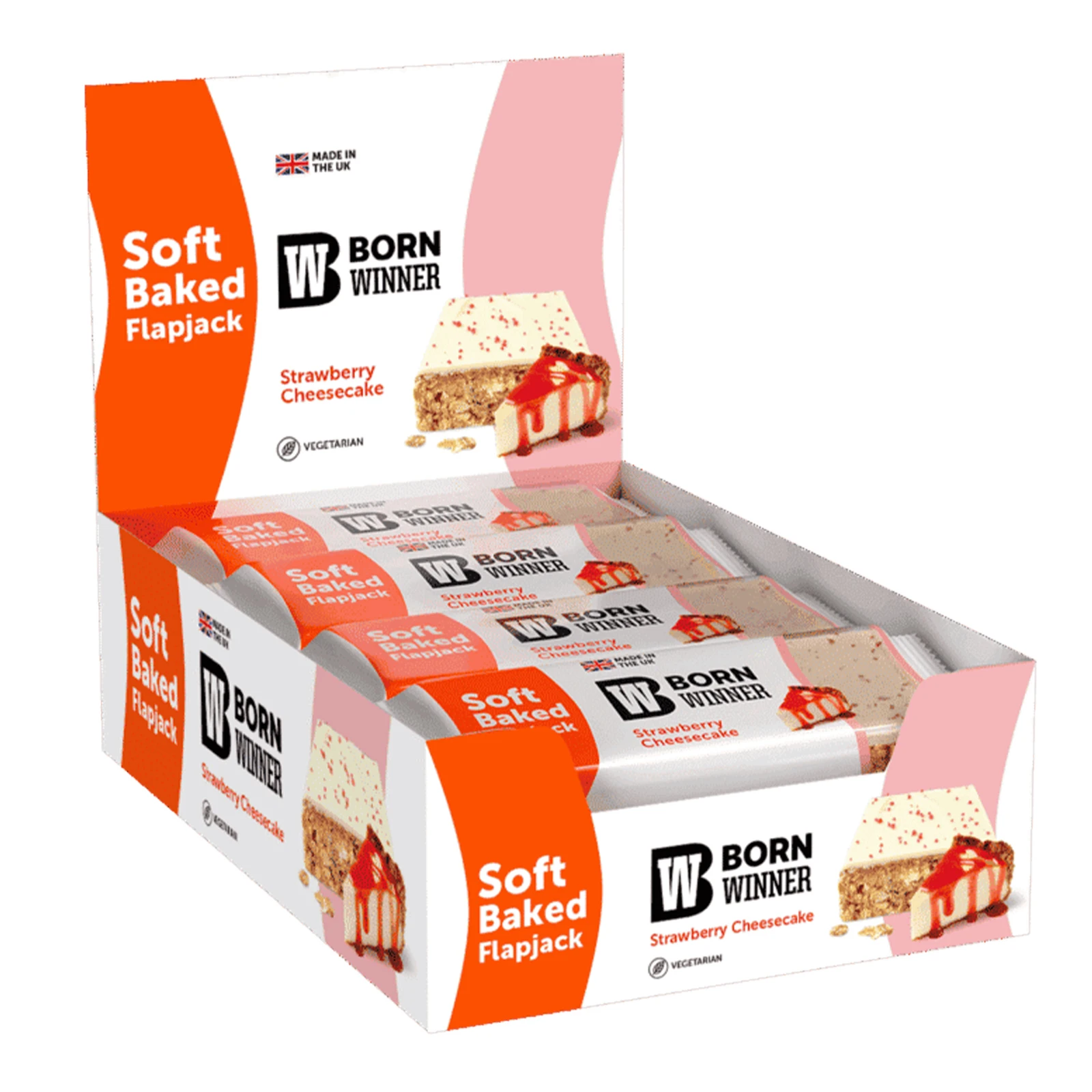 Батончик Born Winner Flapjack вівсяний зі смаком полуничного чізкейка 100г Фото №:2