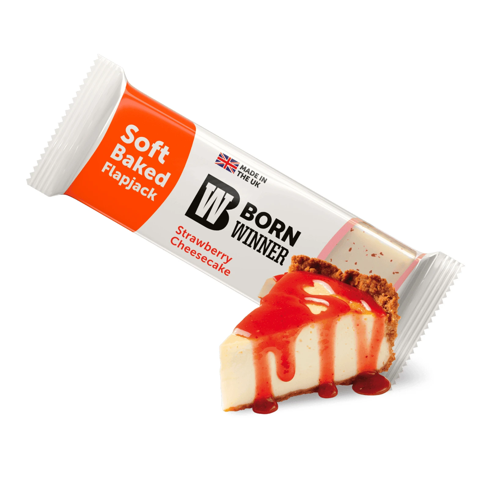 Батончик Born Winner Flapjack вівсяний зі смаком полуничного чізкейка 100г Фото №:1